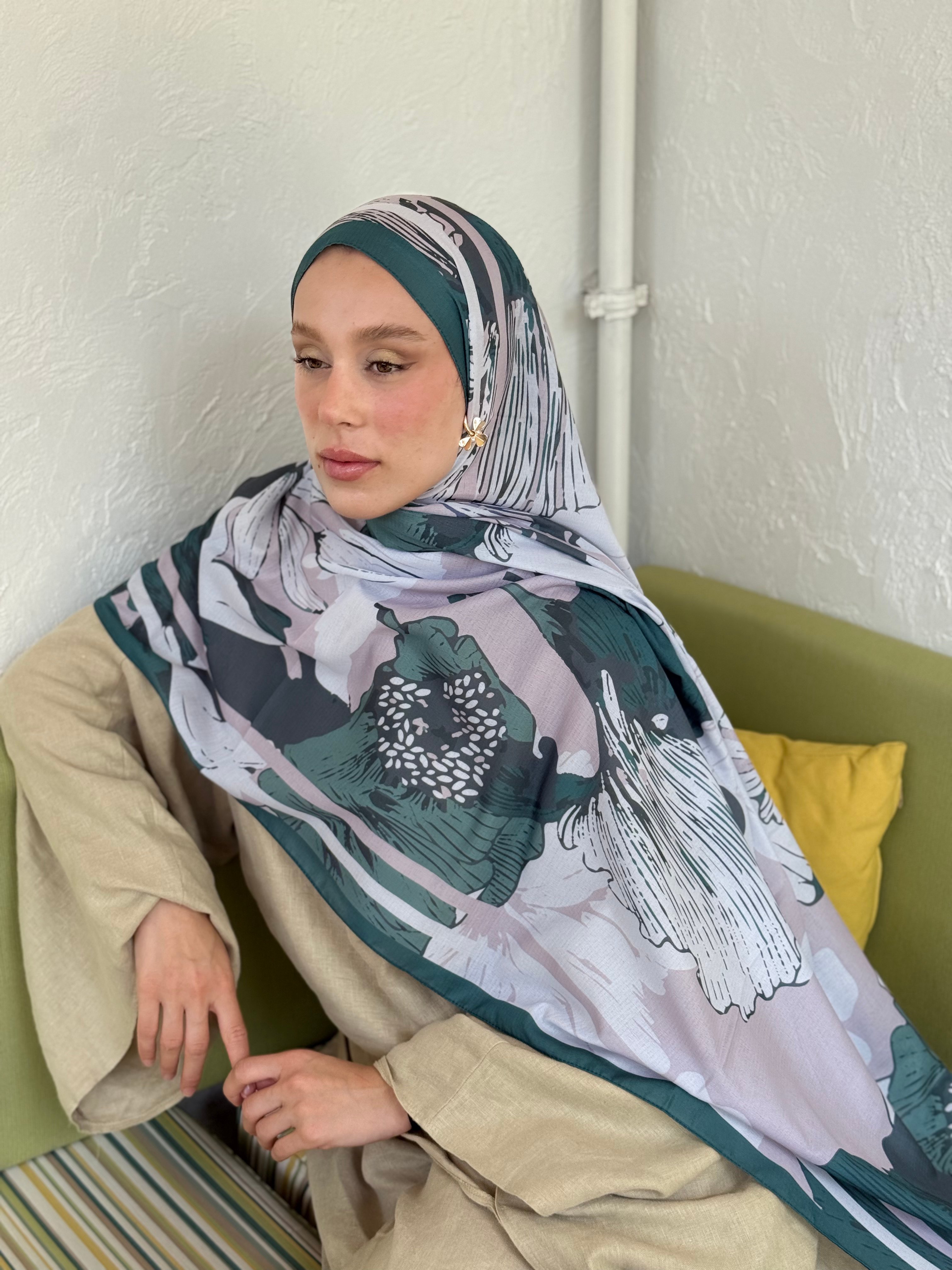 Shelia Desen Lina Şal - Zümrüt