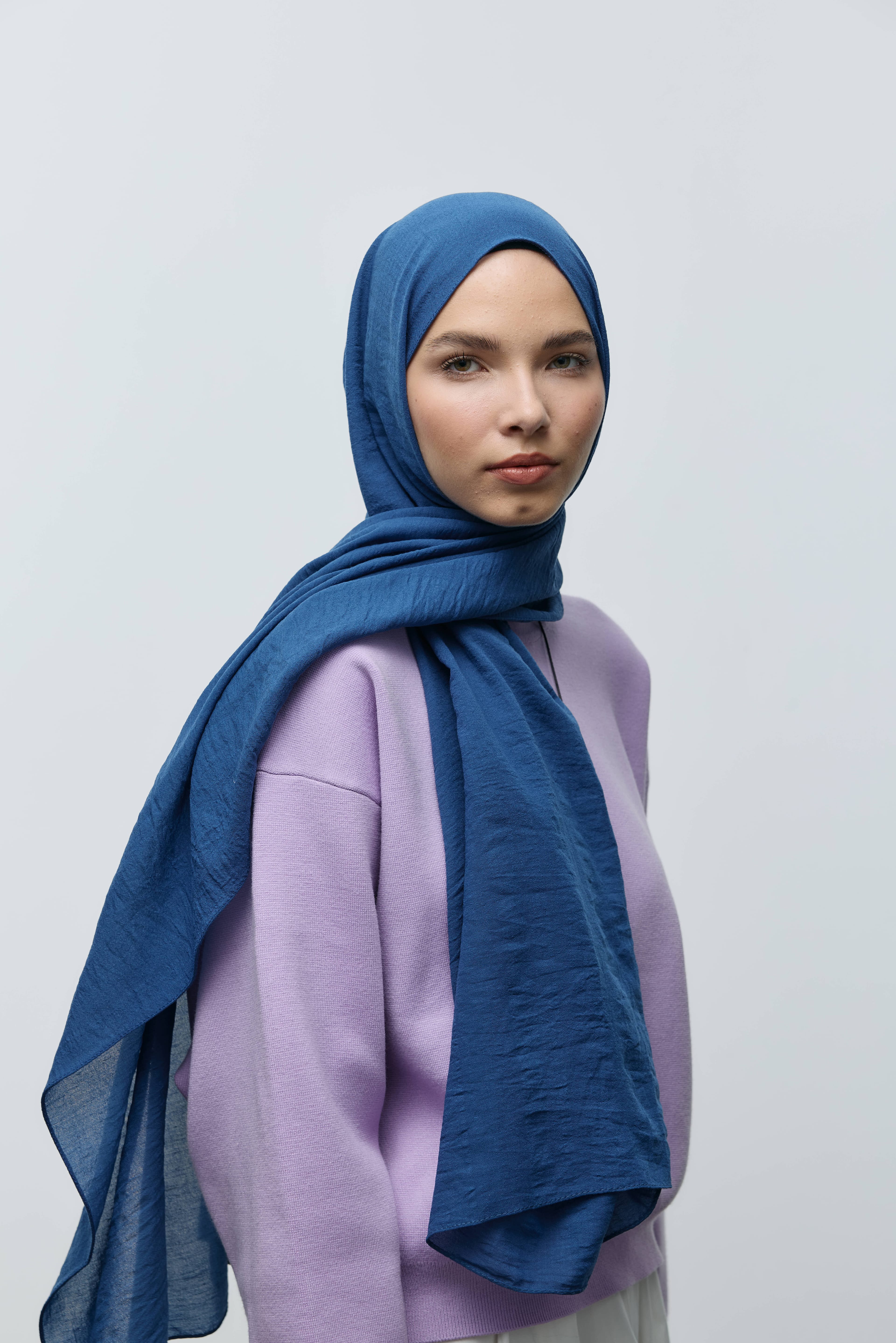 Krash Cotton Shawl - Midnight Blue
