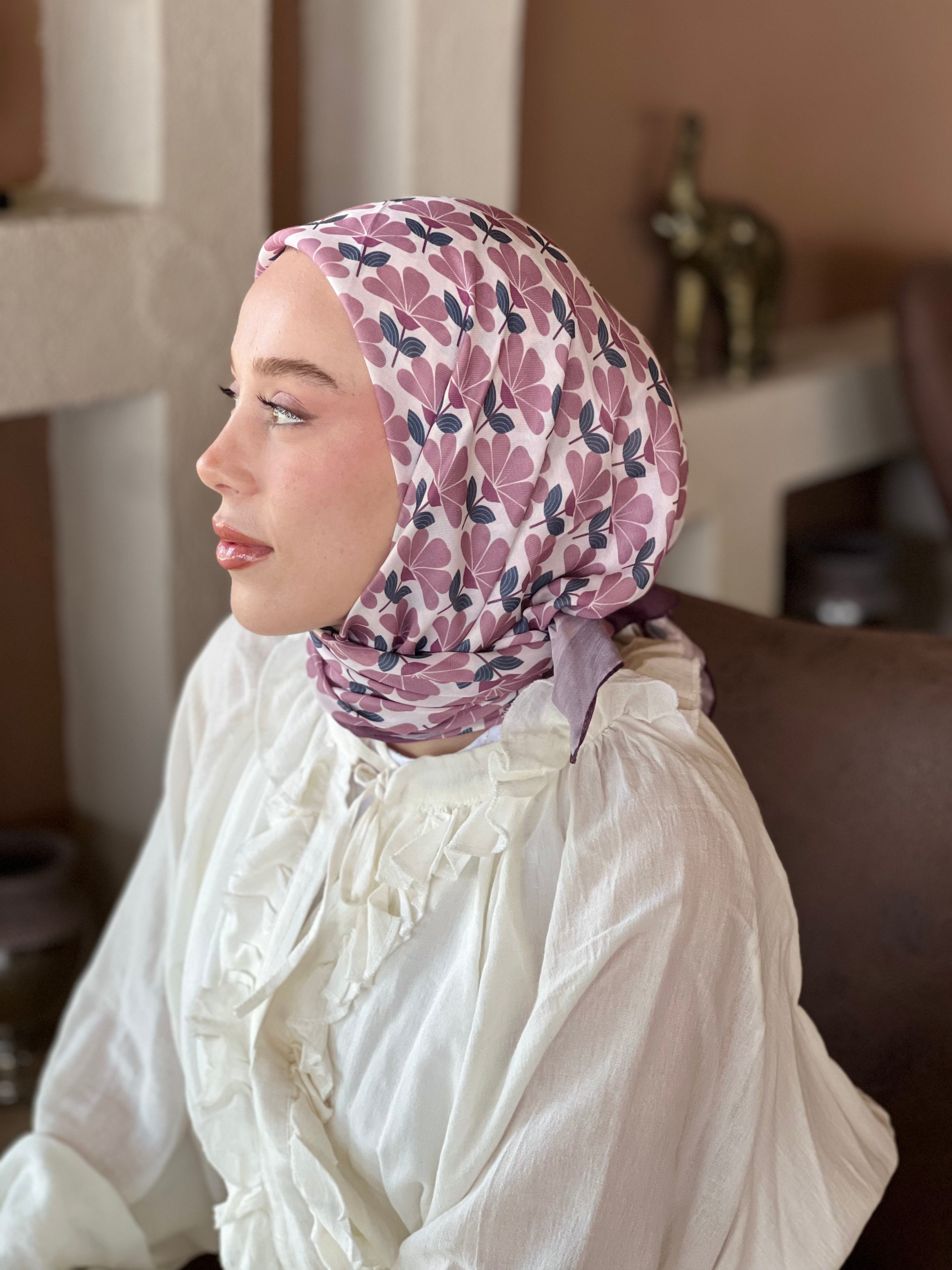 Yonca Desen Pamuk Eşarp - Mürdüm