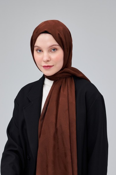 Multi Jacquard Series Spiral Pattern Shawl - Brown