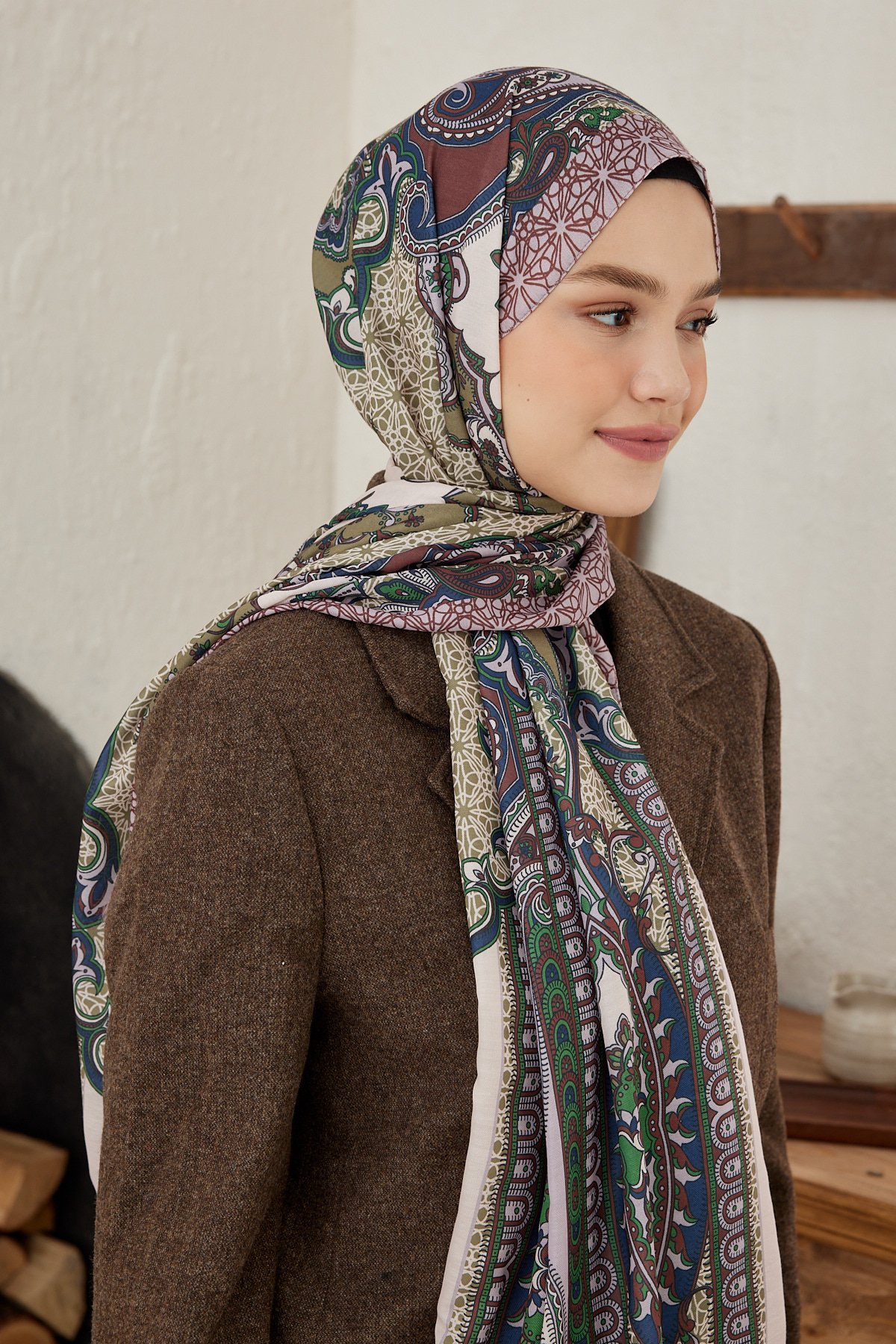 Orient Pattern Cotton Shawl - Vizon