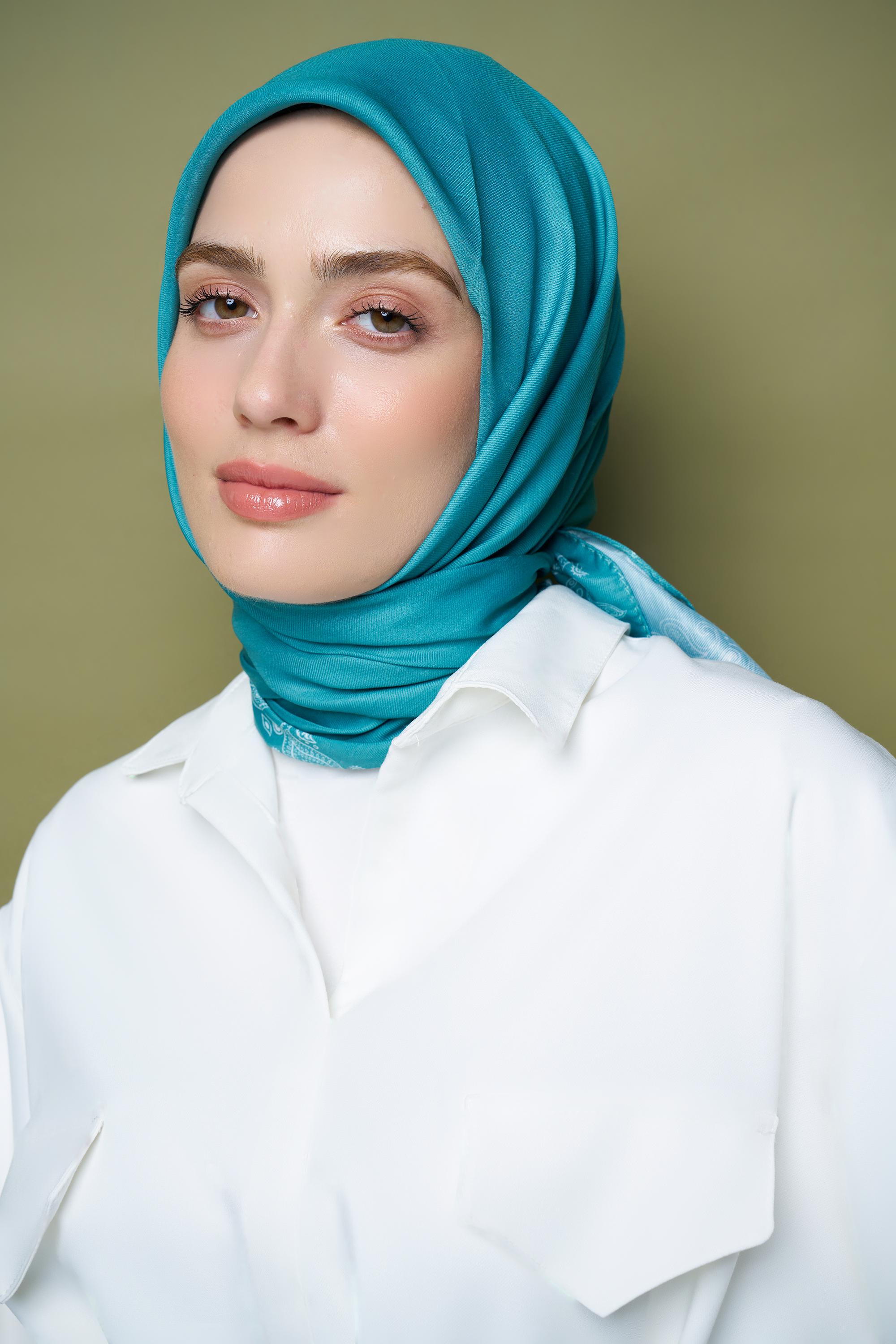 Almond Frame Cotton Scarf - Soft Yeşil