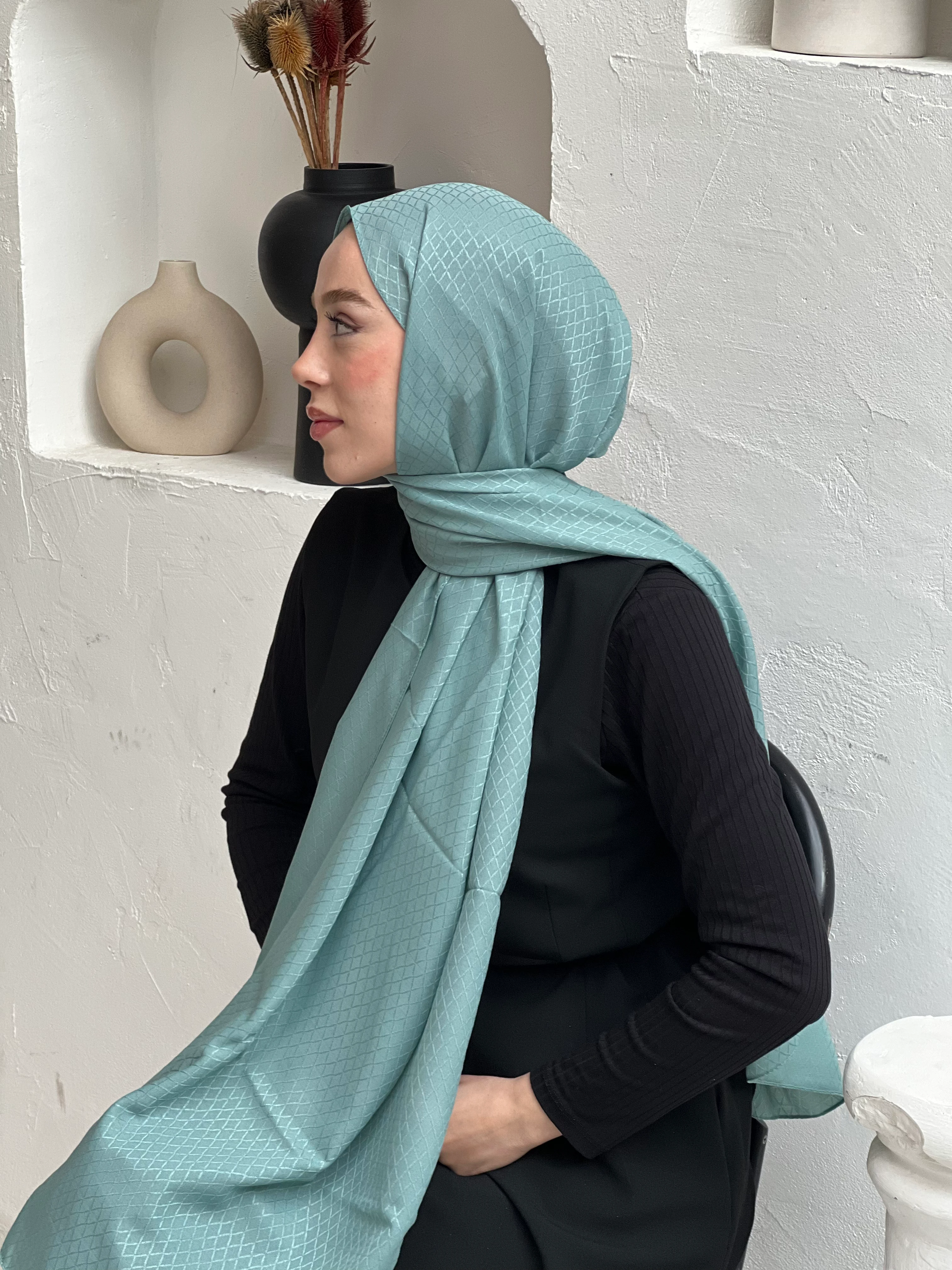 Soft Jacquard Series Pearl Rhythm Pattern Shawl