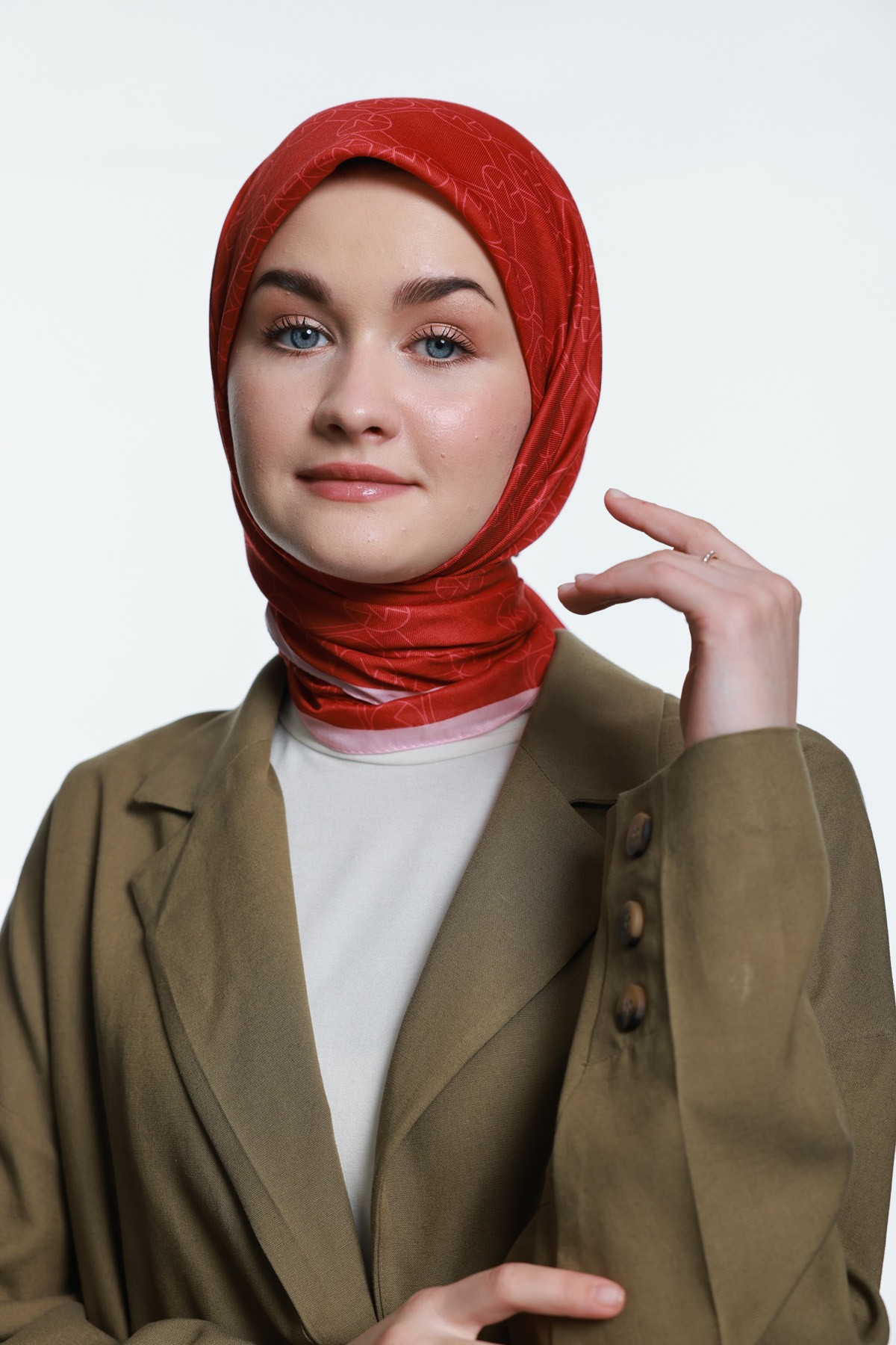 MK Loop Cotton Scarf - Red