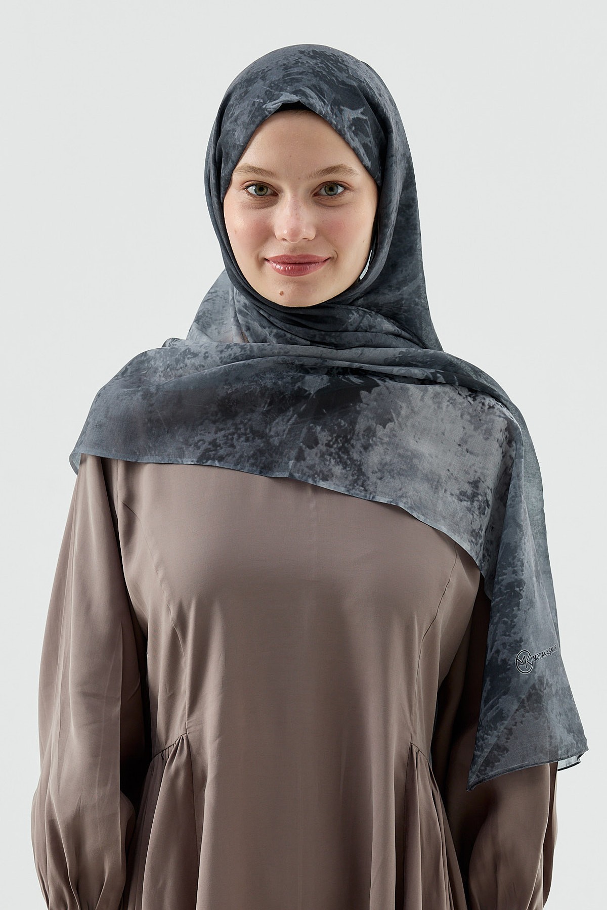 Viola Desen Aya Şal - Siyah-Gri