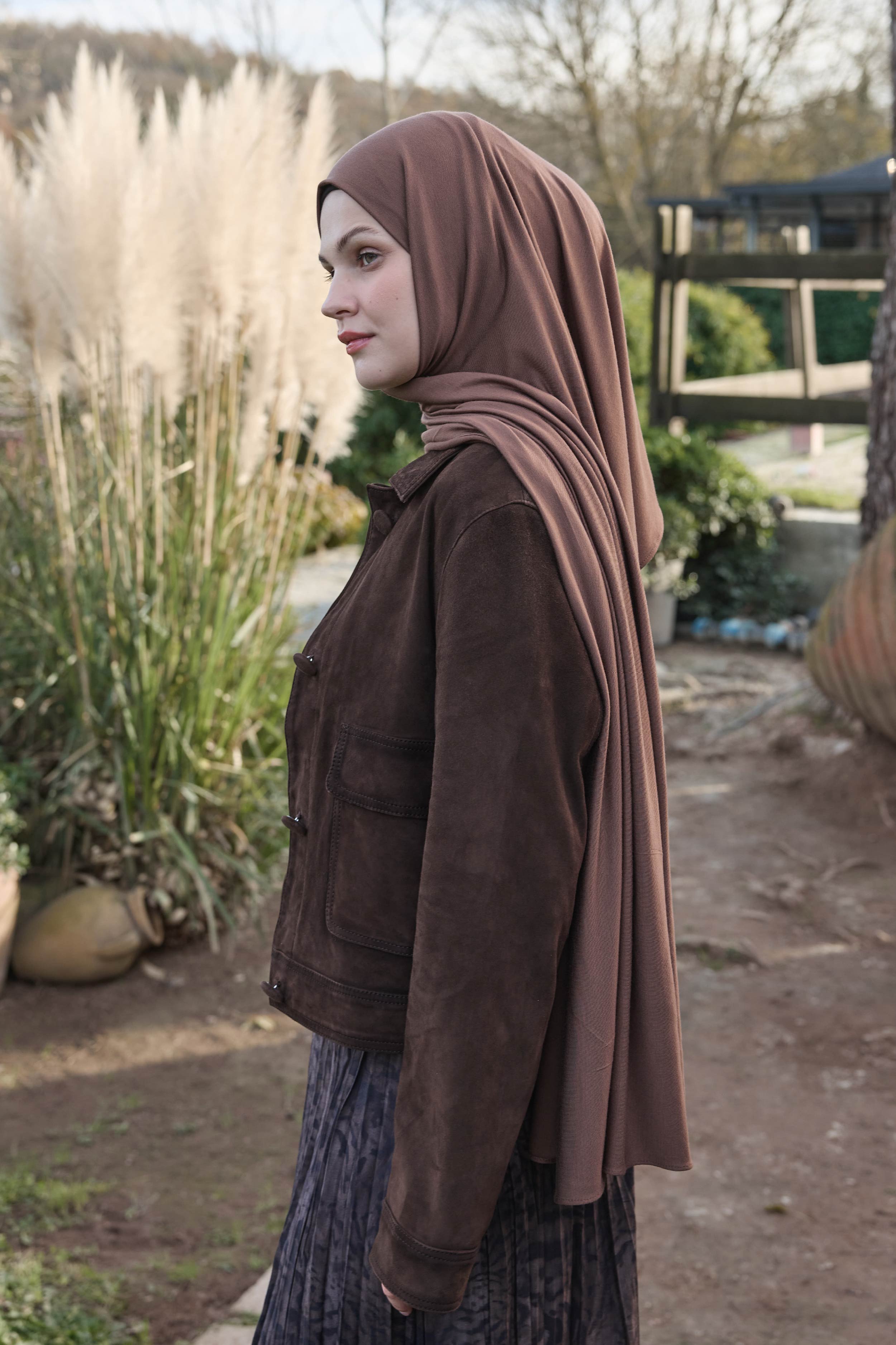 Bambu Penye Şal - Toprak