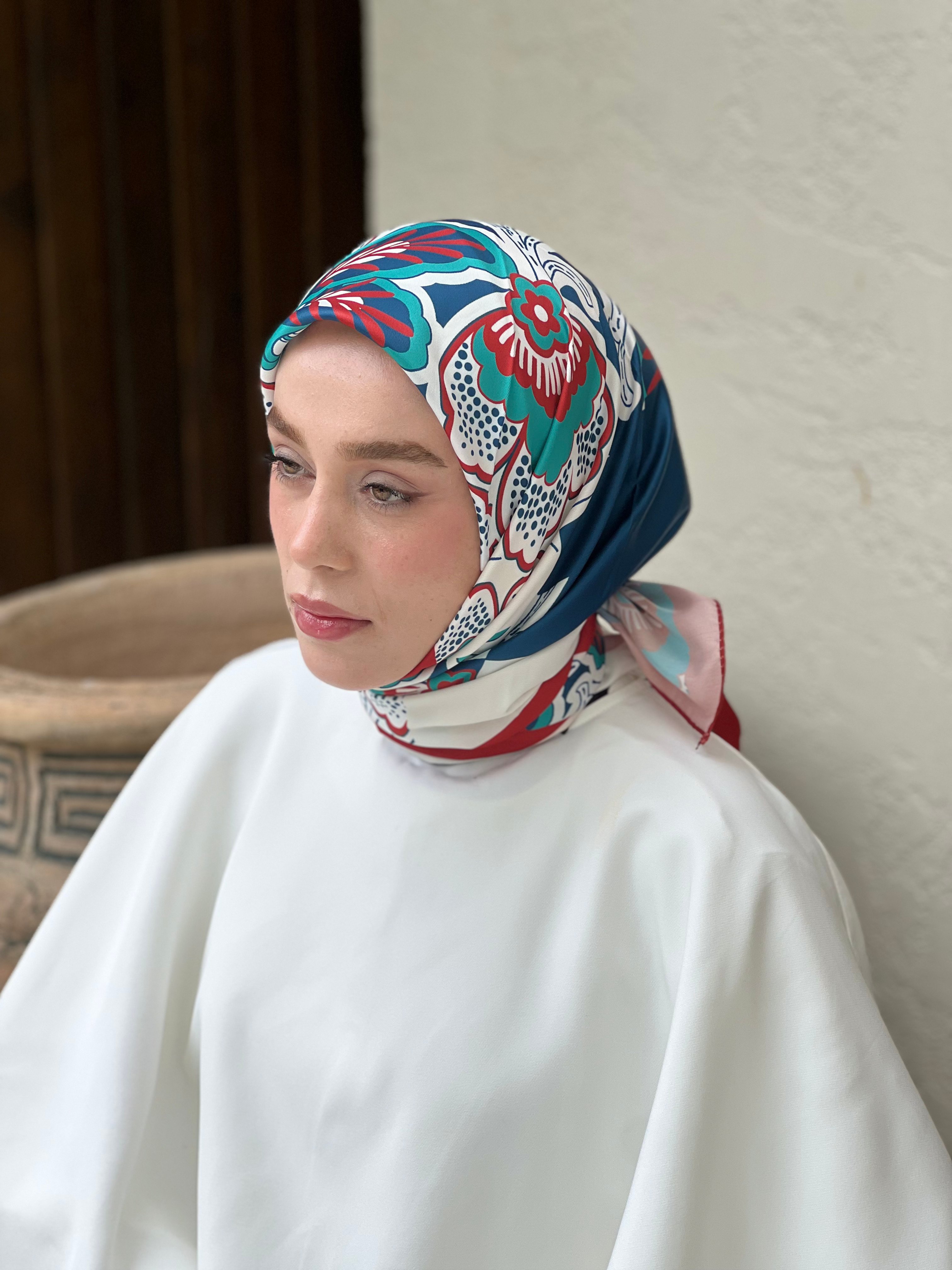 Sarmaşık Twill Eşarp - Bordo
