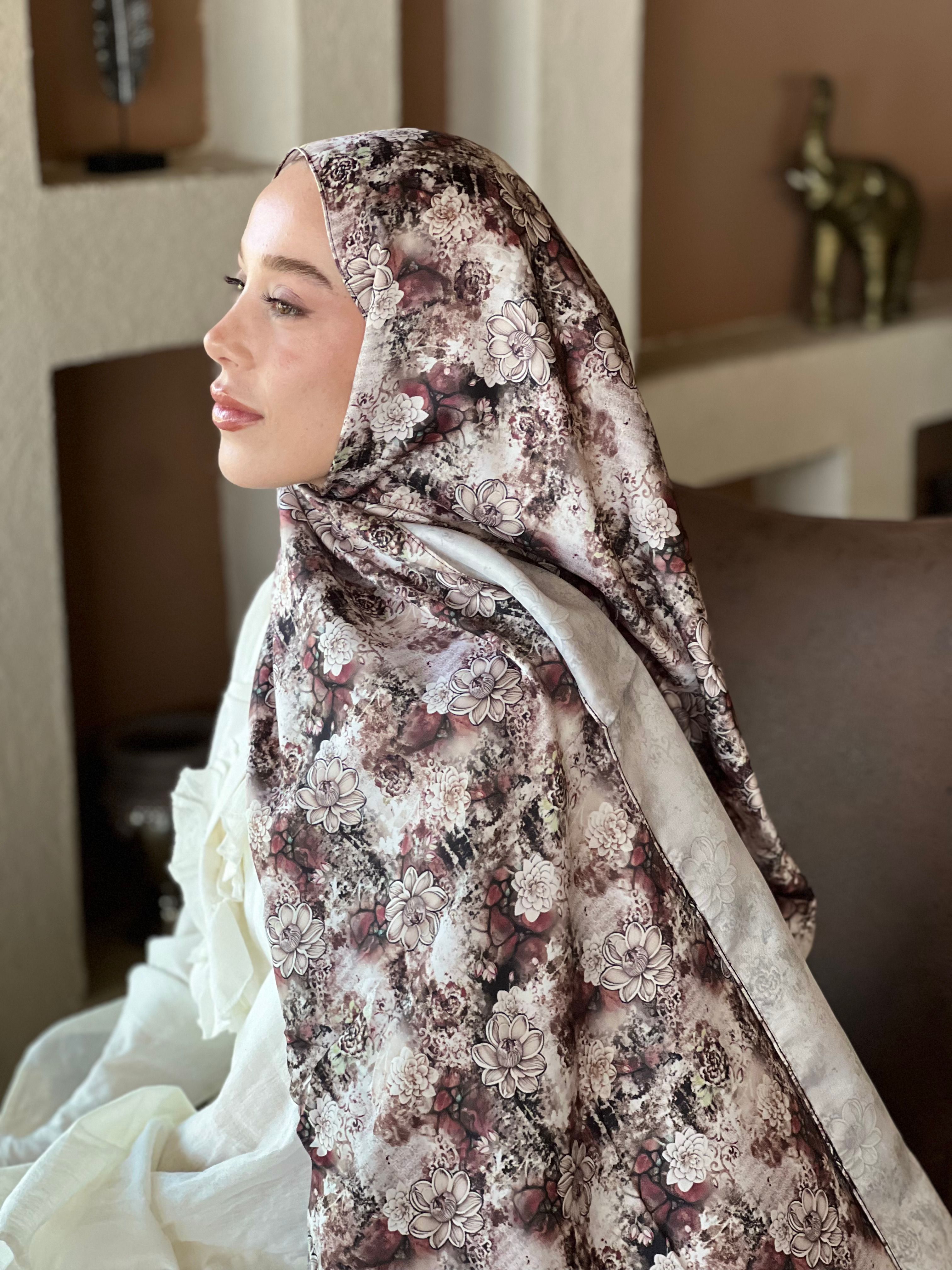 Zemheri Pattern Twill Shawl - Brown-Oleaster