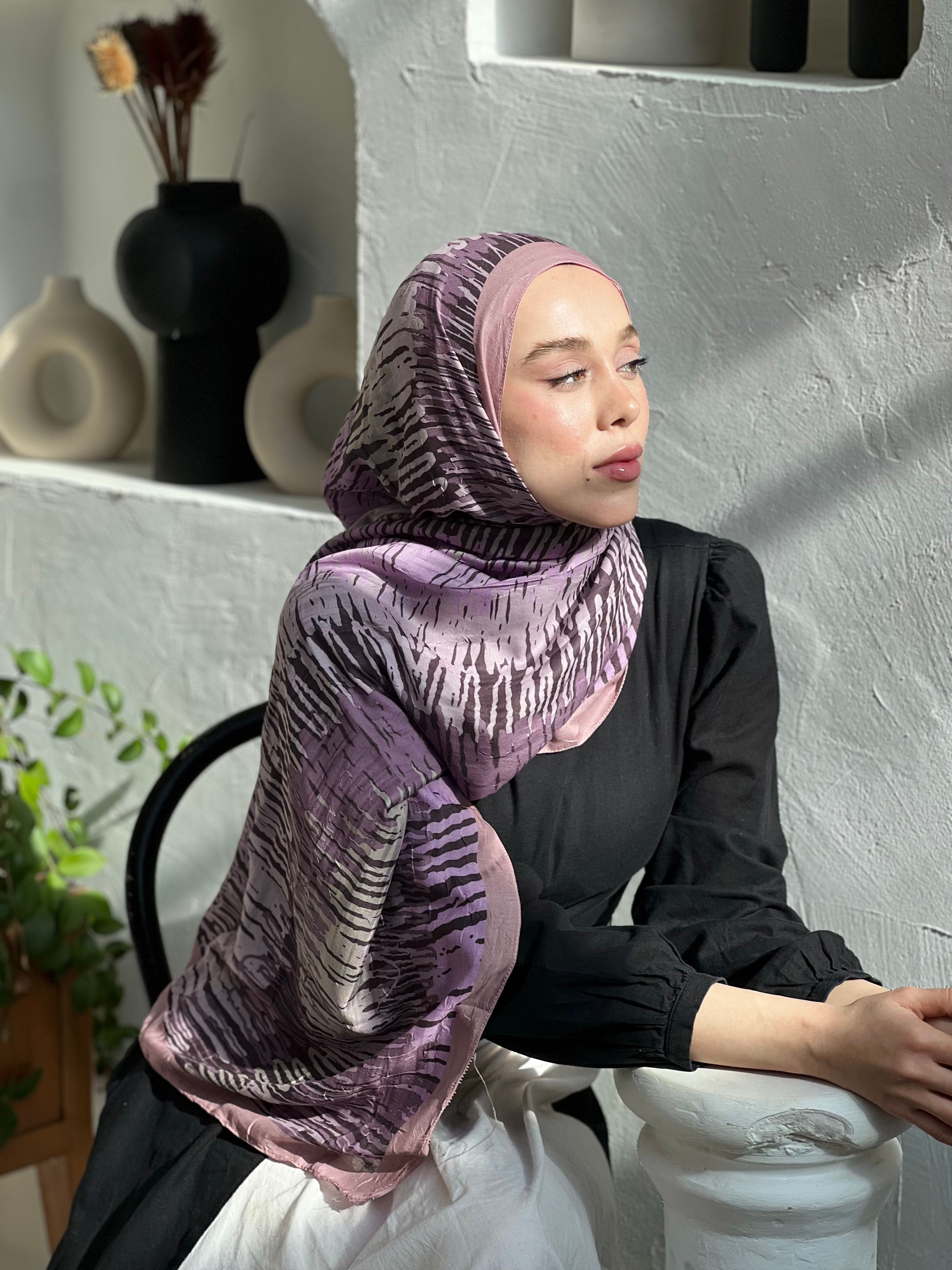 Linye Pattern Bamboo Shawl - Powder