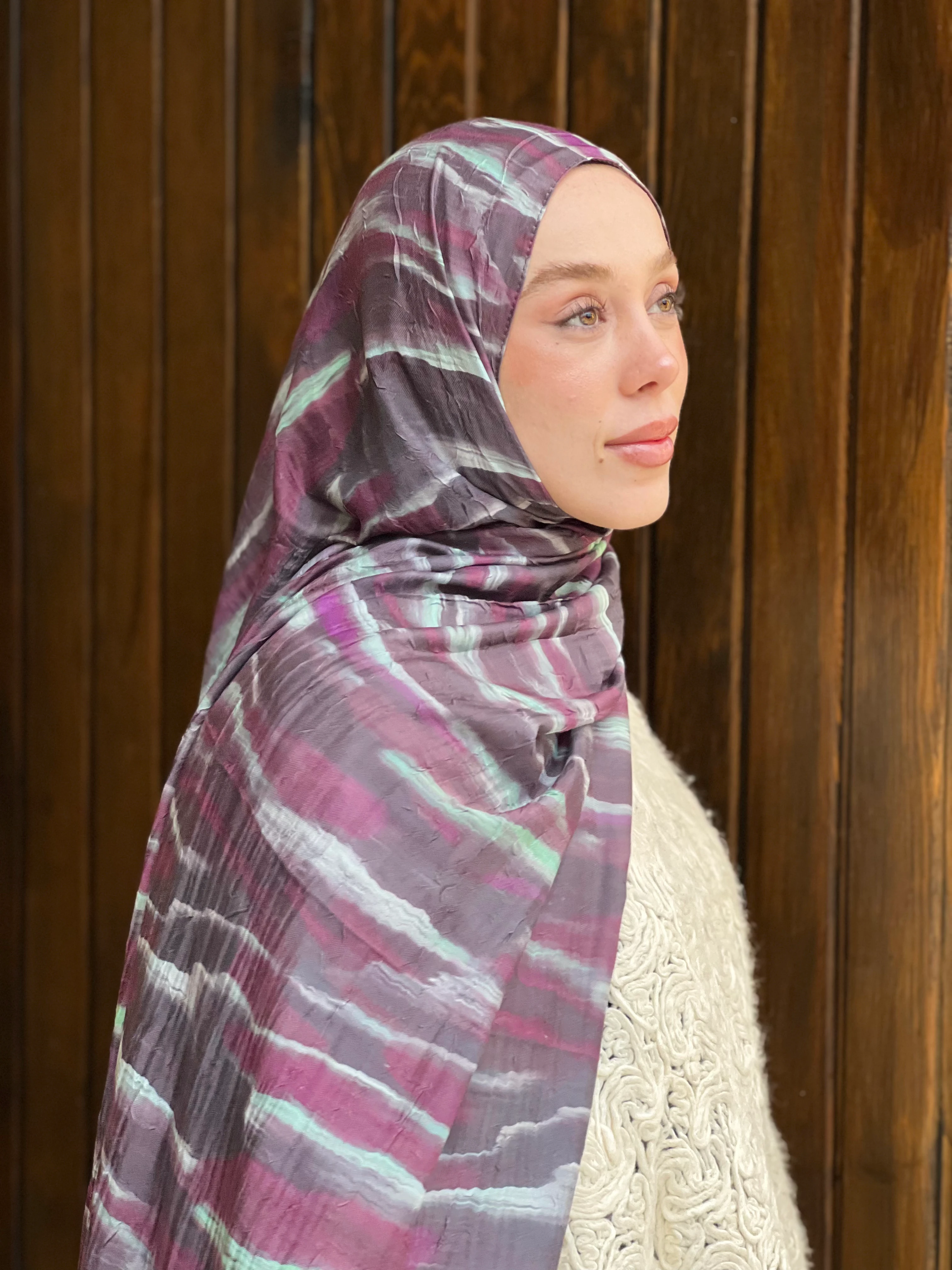 Northern Lights Desen Bambu Şal