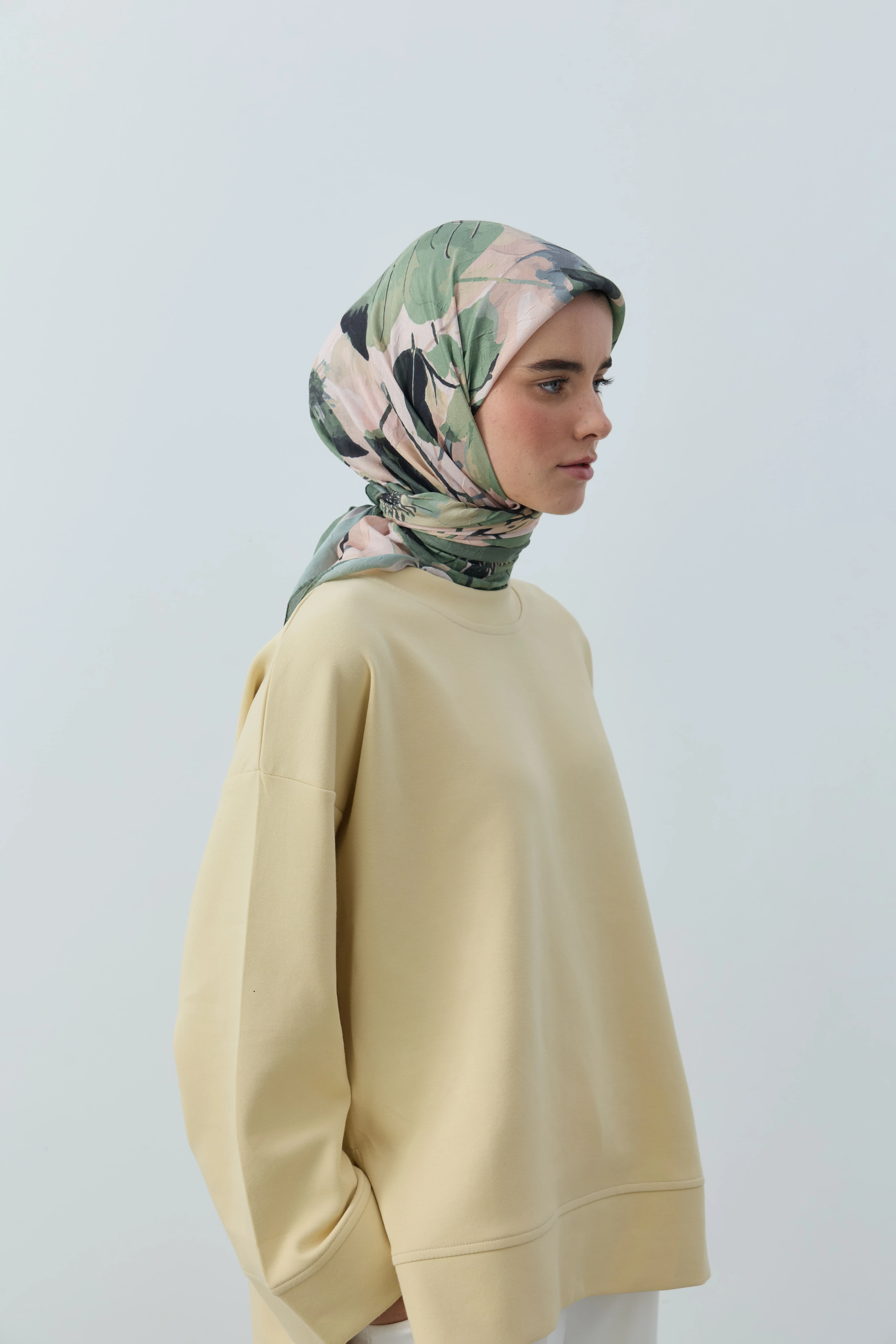 Solena Desen Bambu Eşarp - Yeşil Çay