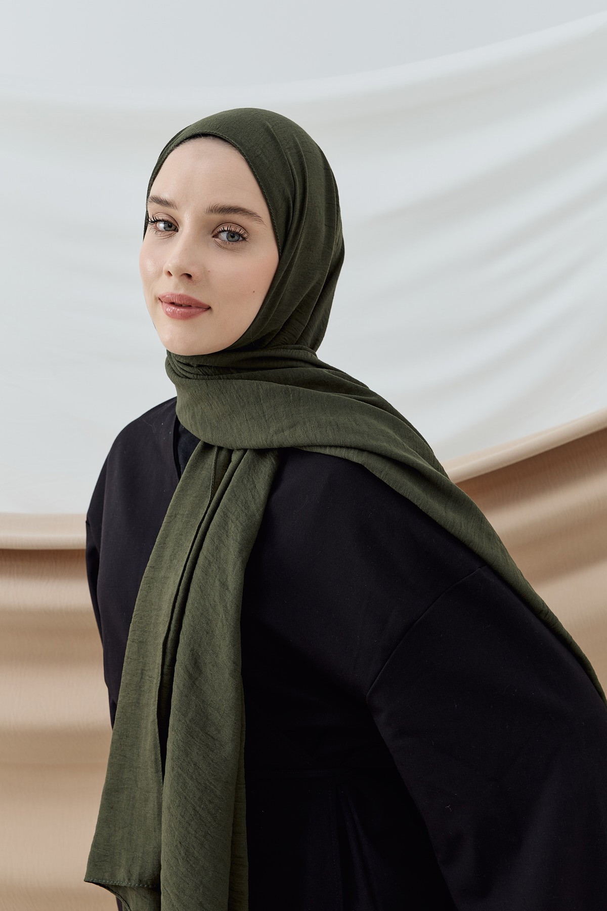 Krash Cotton Shawl - Dark Green