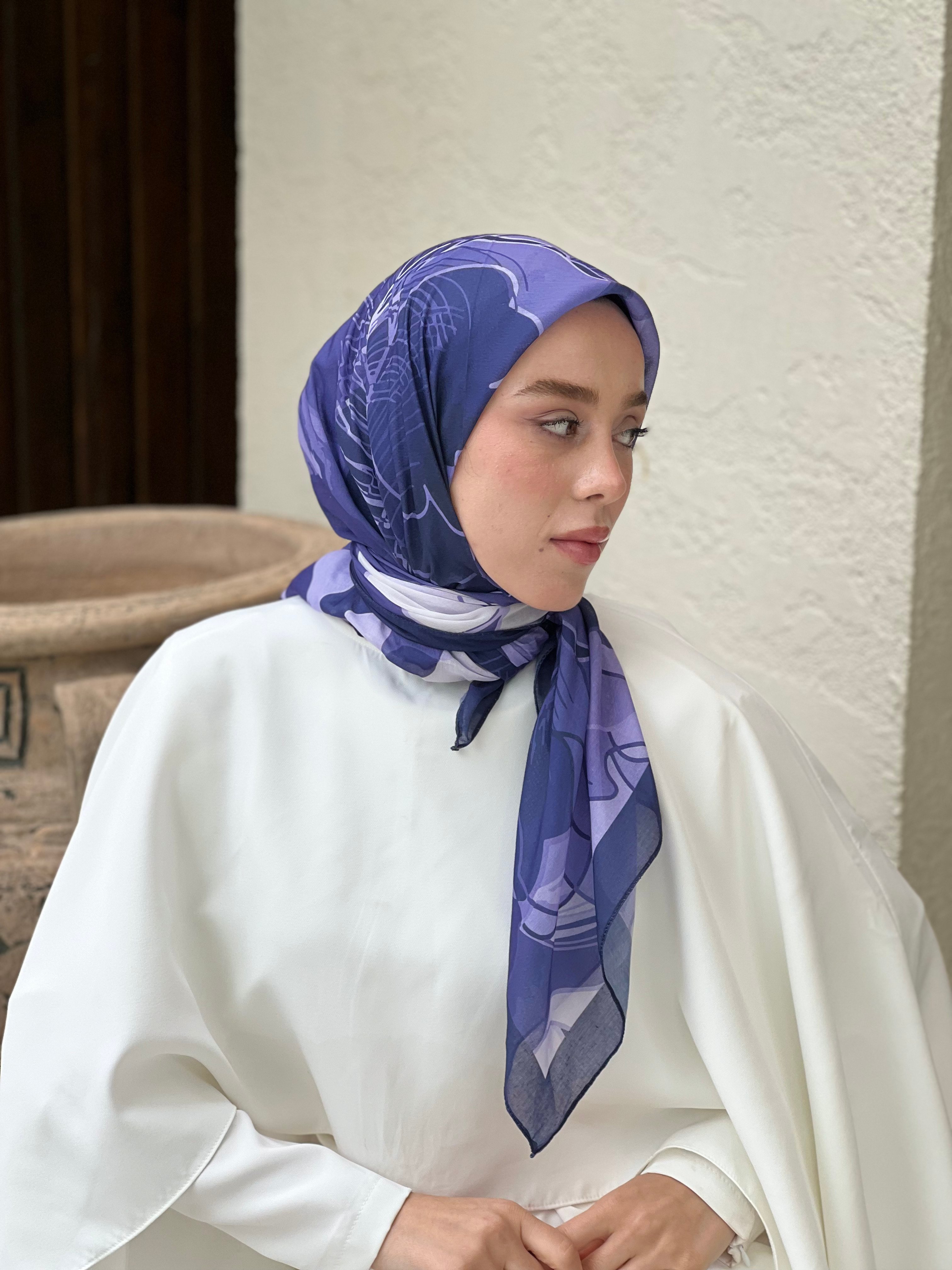 110 Cm Orkide Desen Eşarp