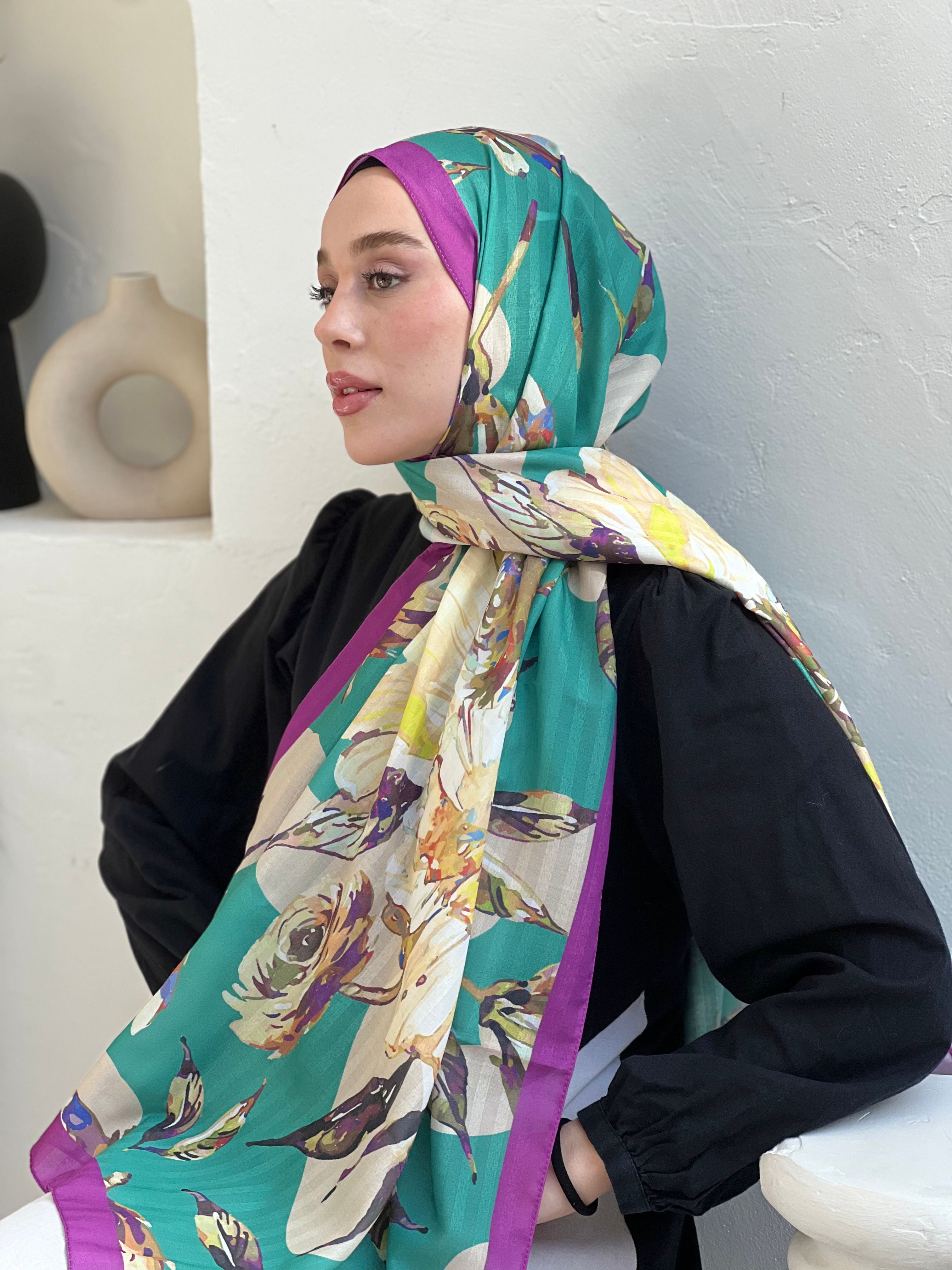 Açelya Desen Çizgili Şal