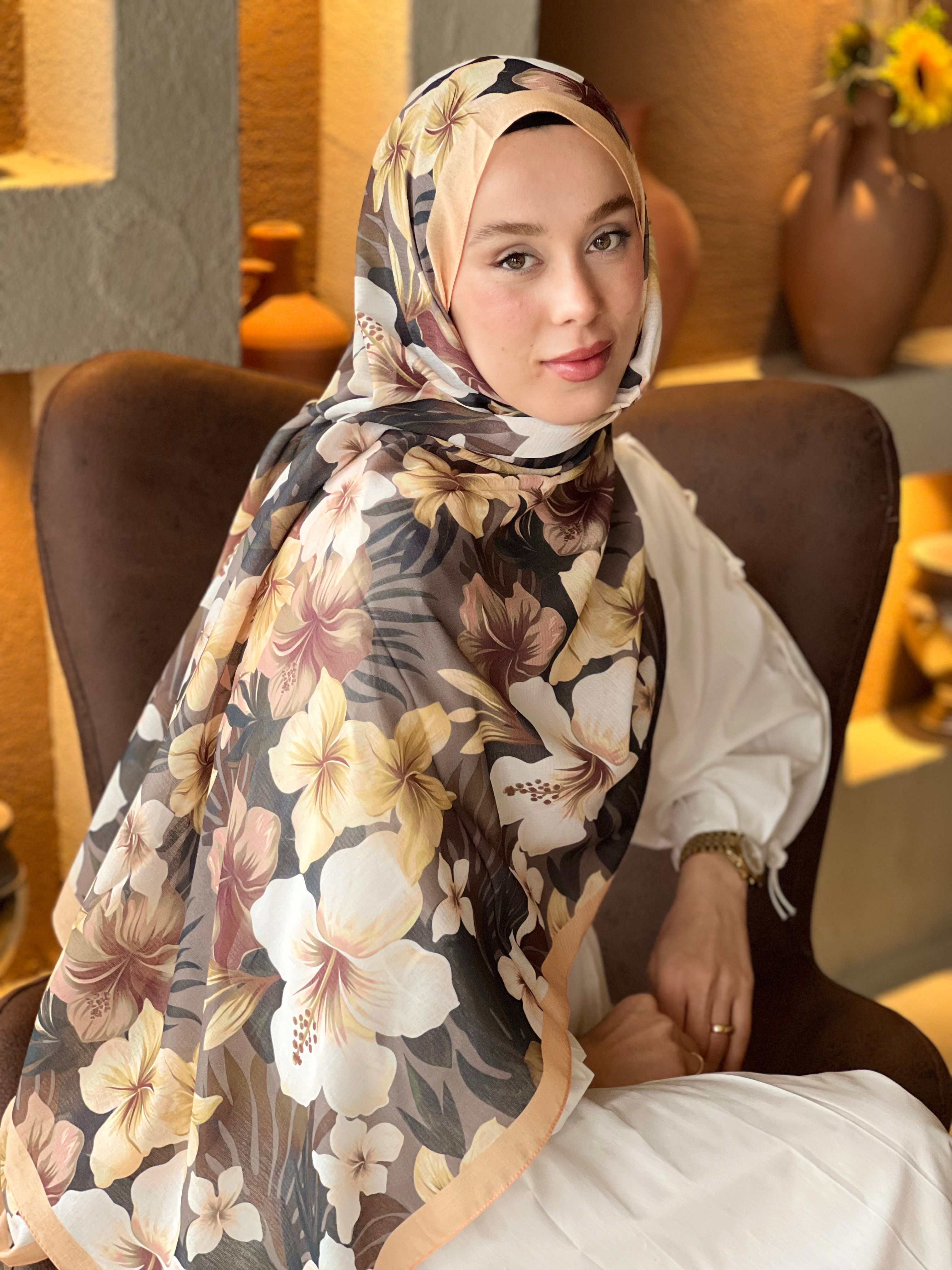 Jardin Desen Lina Şal - Soft Turuncu