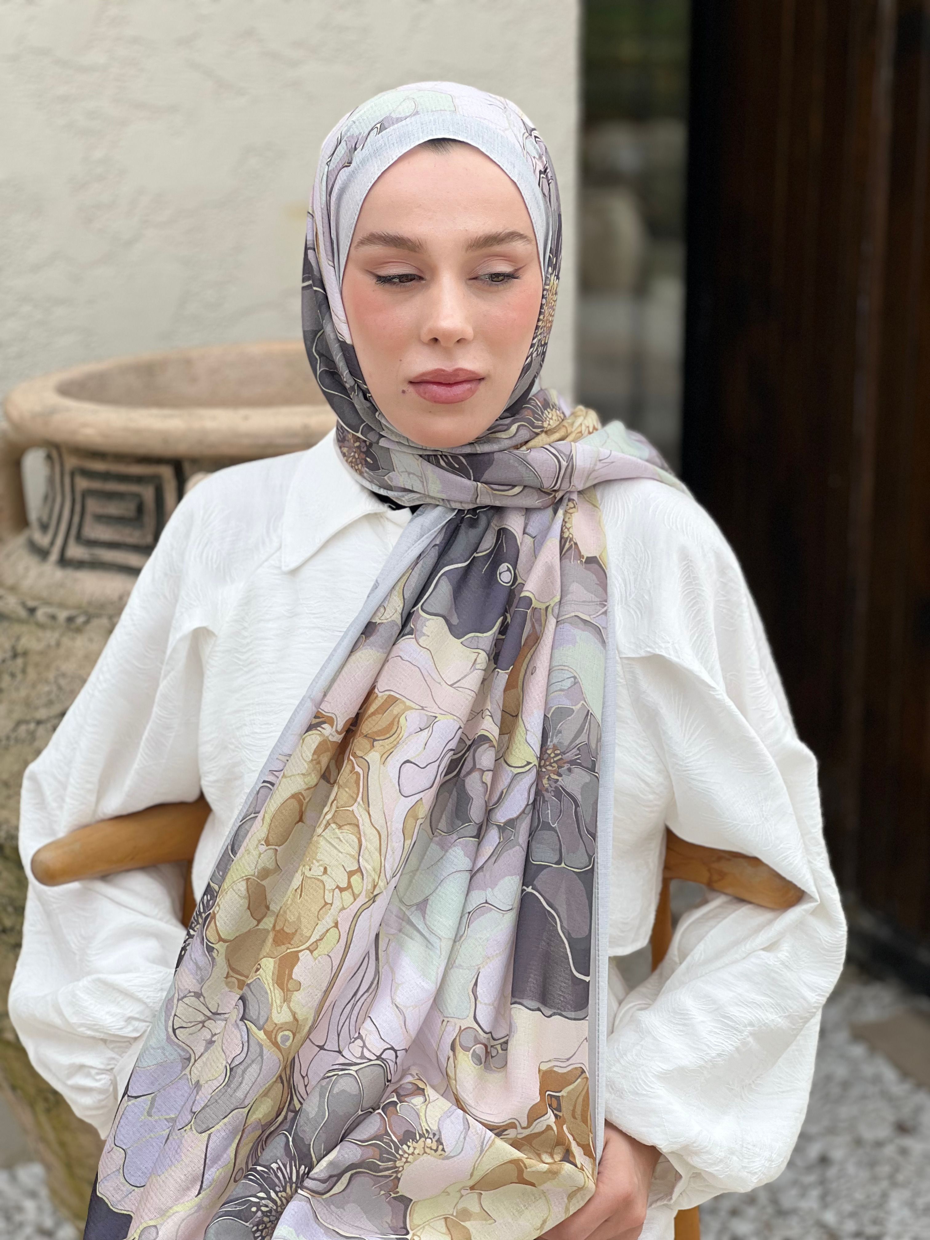Alice Pattern Lina Shawl - Light Gray