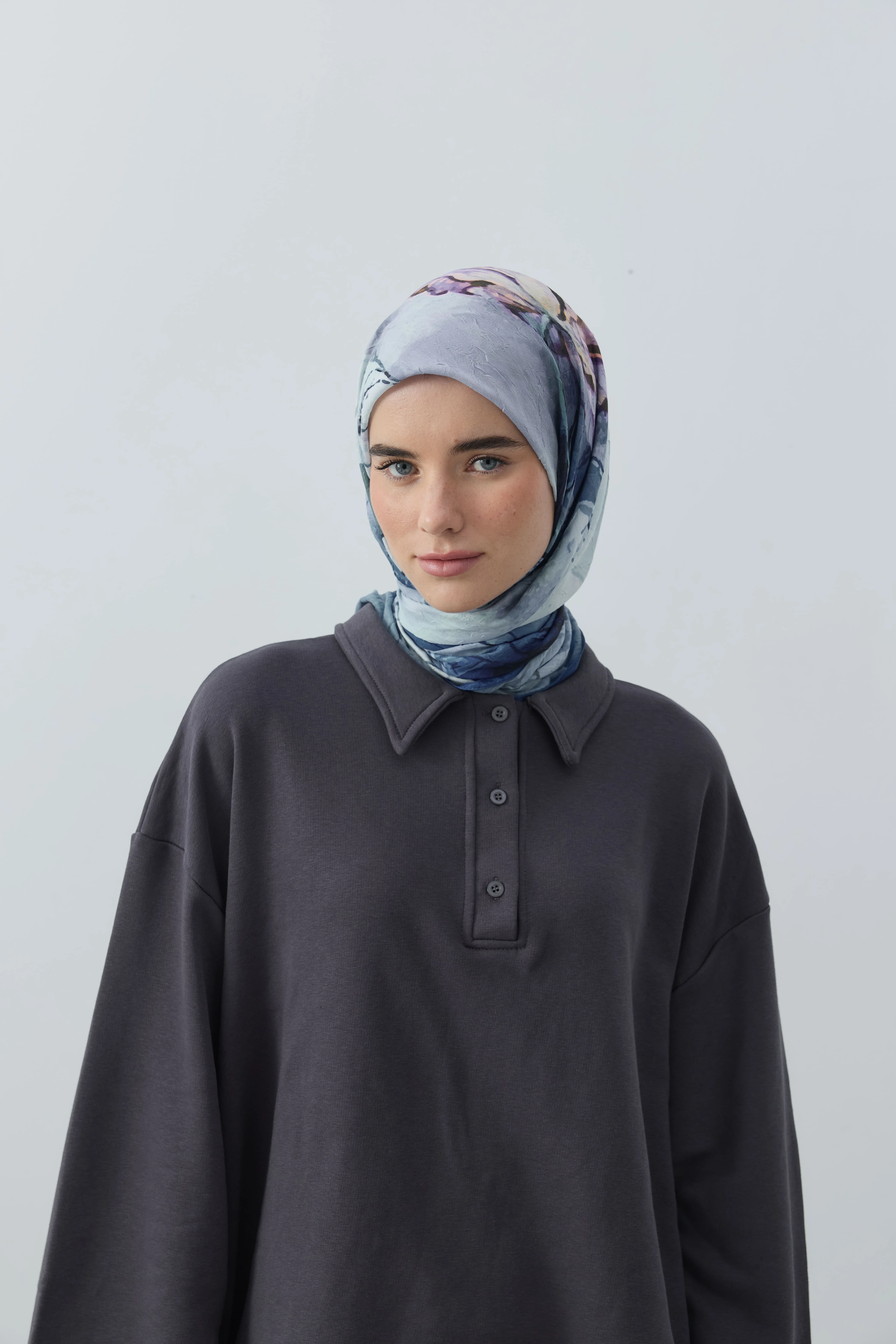 Seraphy Desen Bambu Eşarp - İndigo