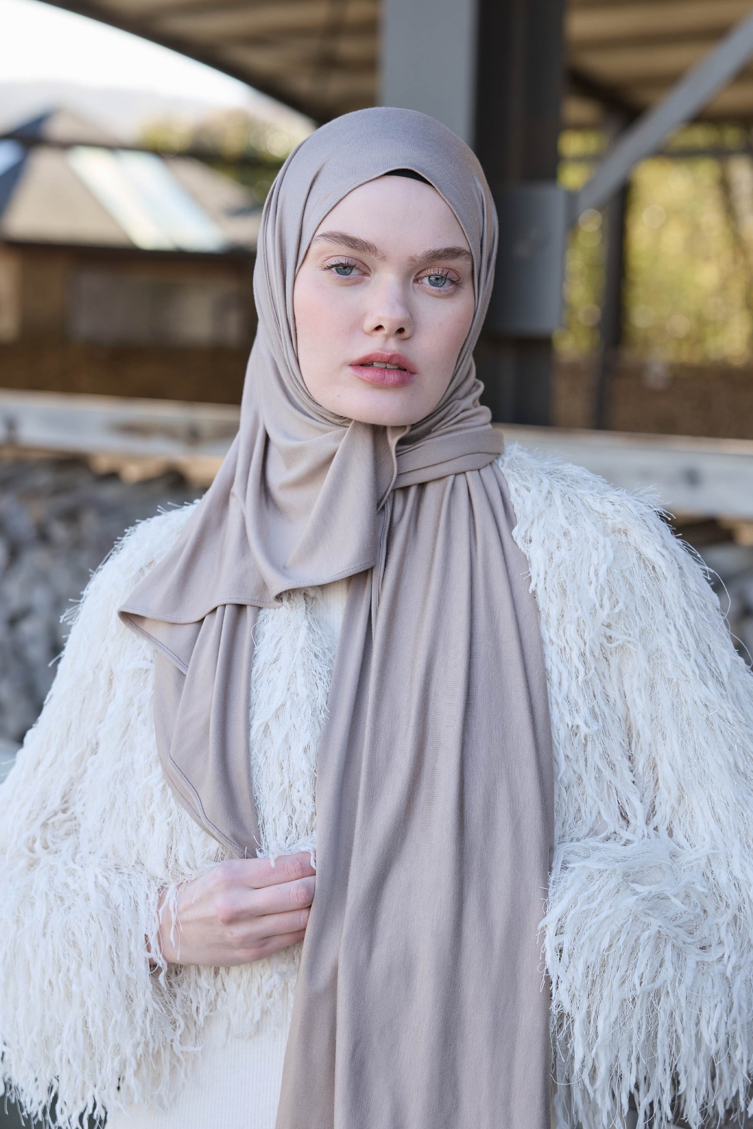 Bambu Penye Şal - Taş