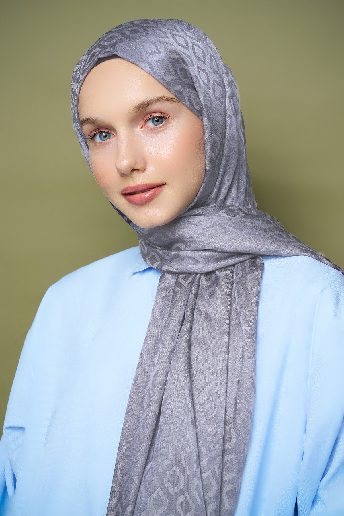 Silky Jacquard Series Shell Pattern Wrap - Duman