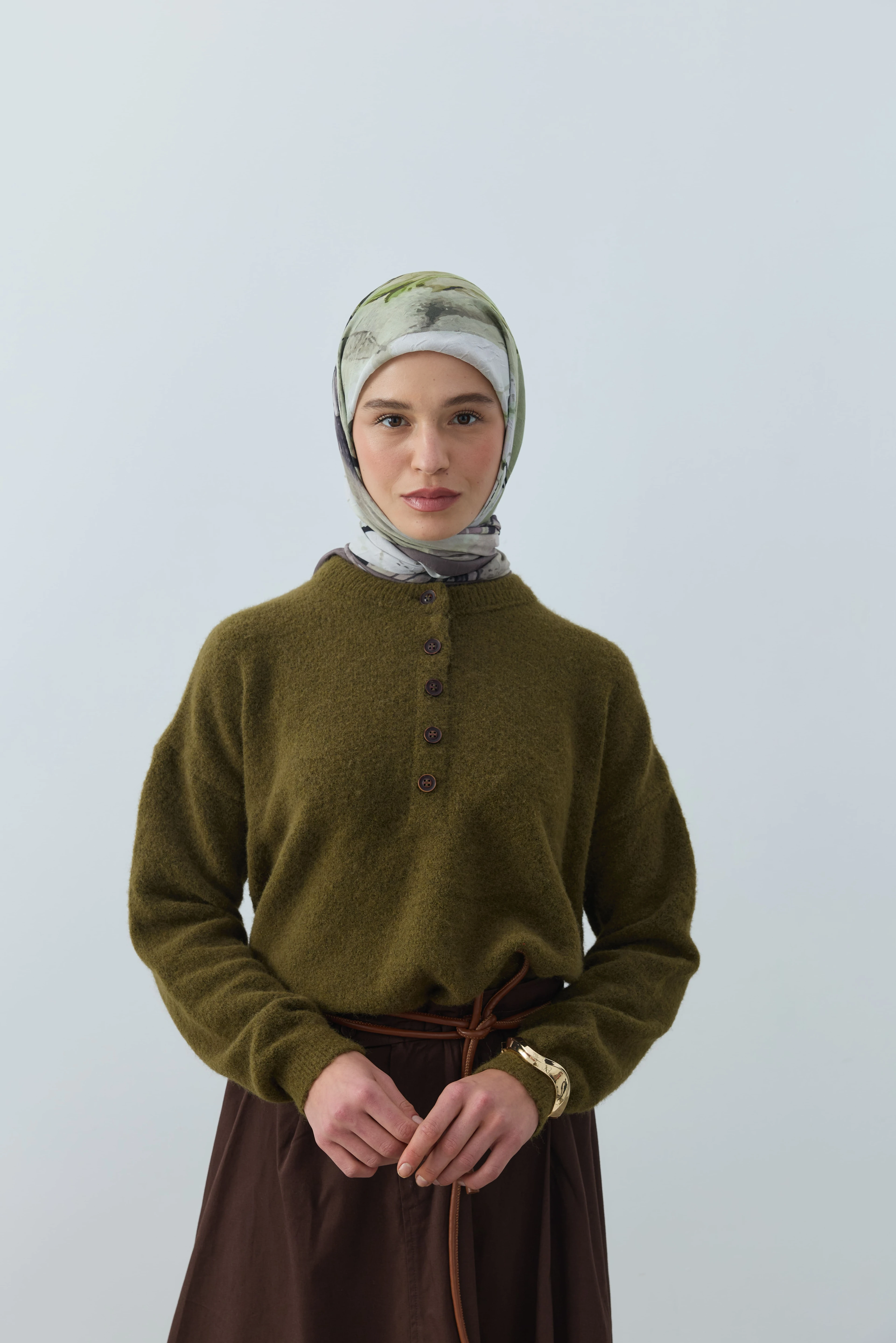 Seraphy Desen Bambu Eşarp - Toprak