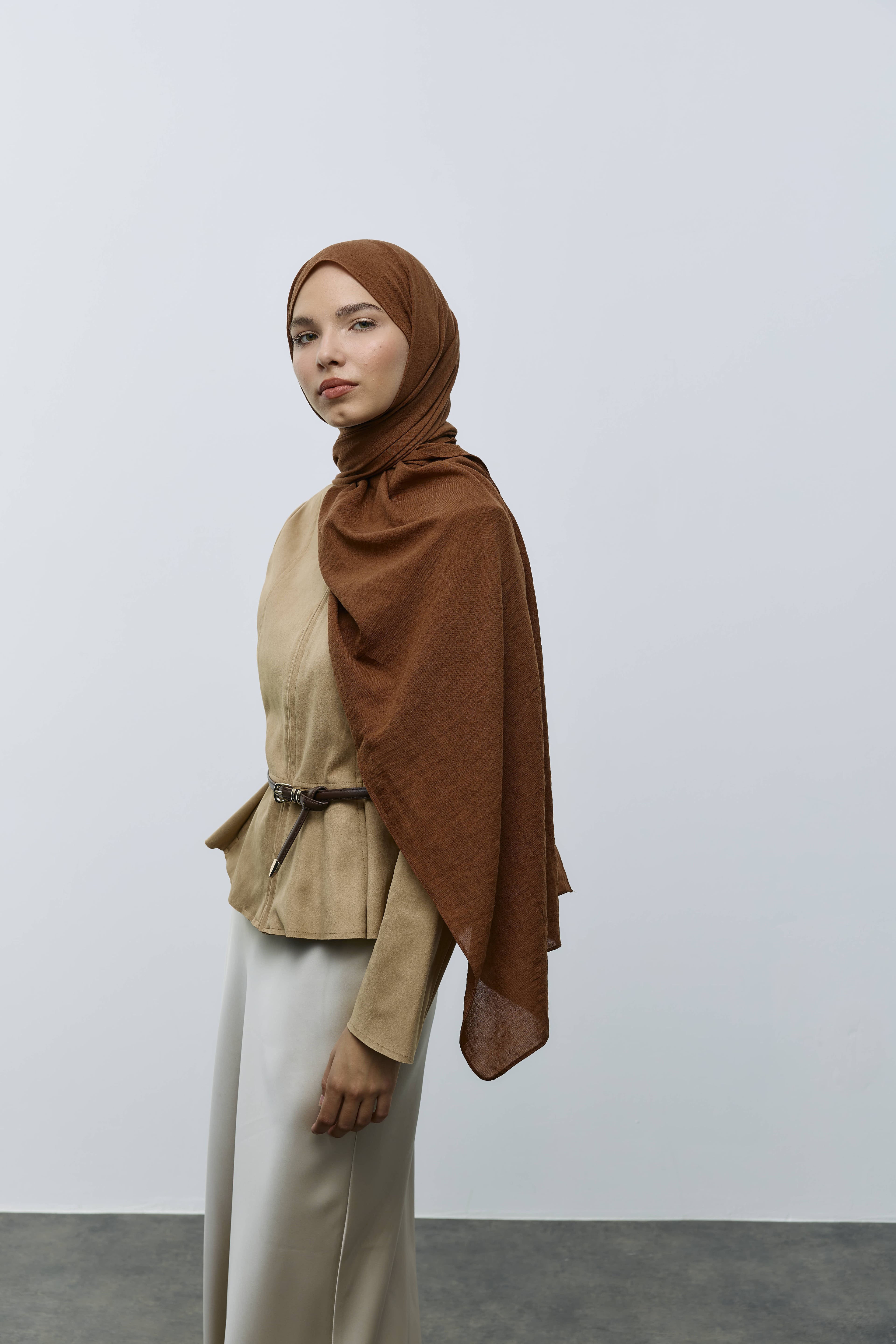 Krash Cotton Shawl - Chocolate