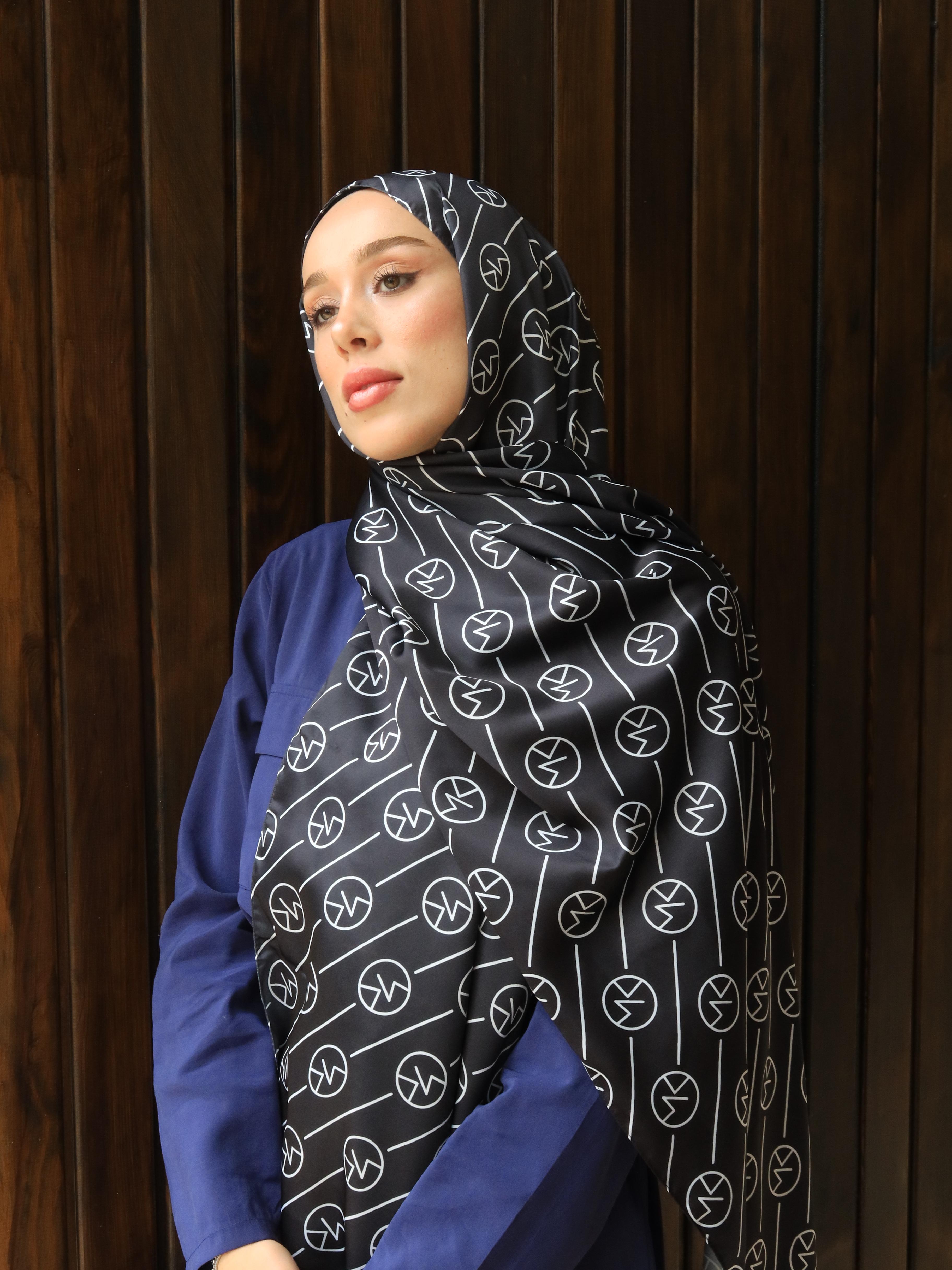 Silky Shawl Stripe Mk Pattern - Siyah-Beyaz