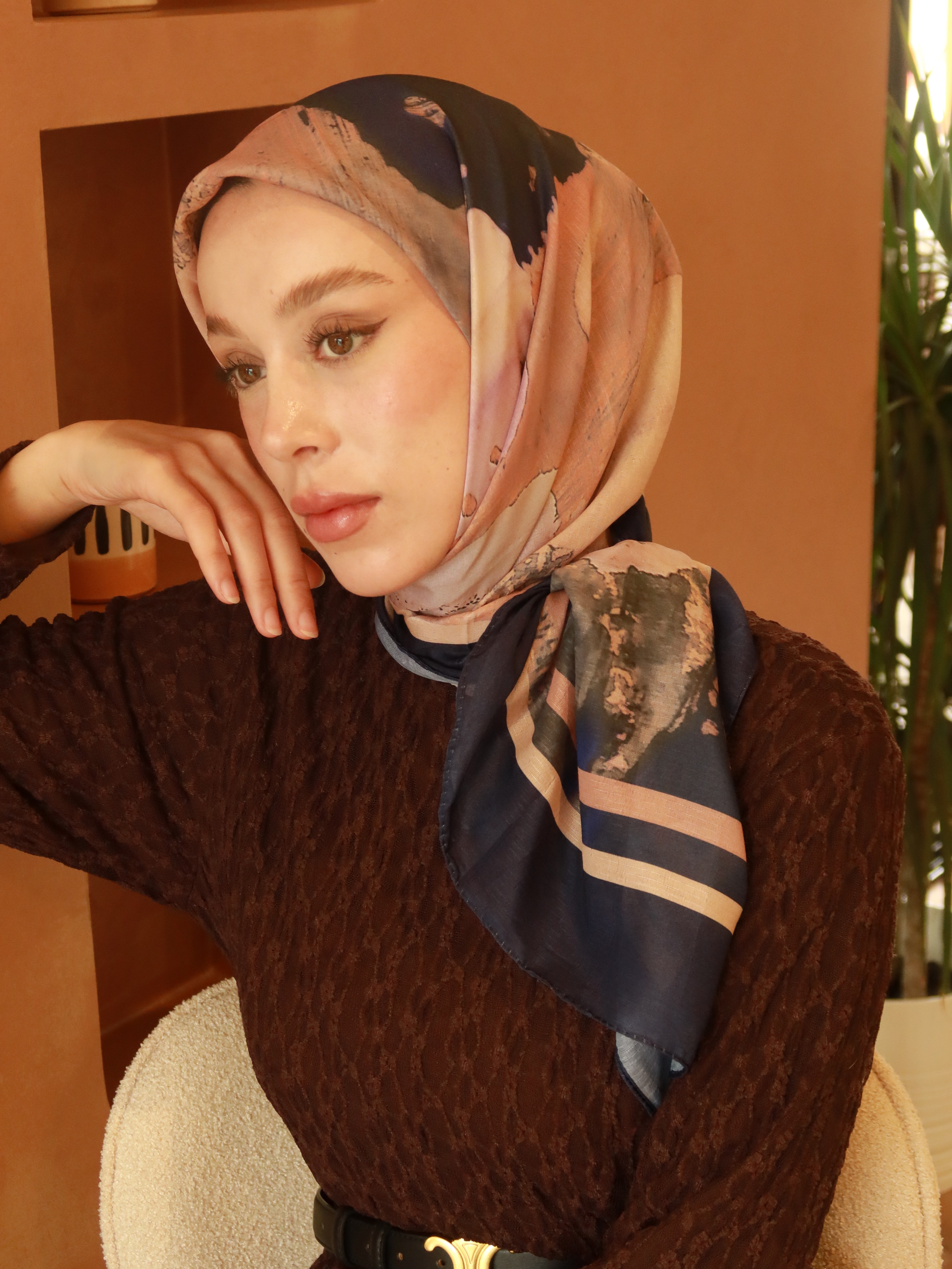 Lymera Desen Lina Eşarp - Lacivert