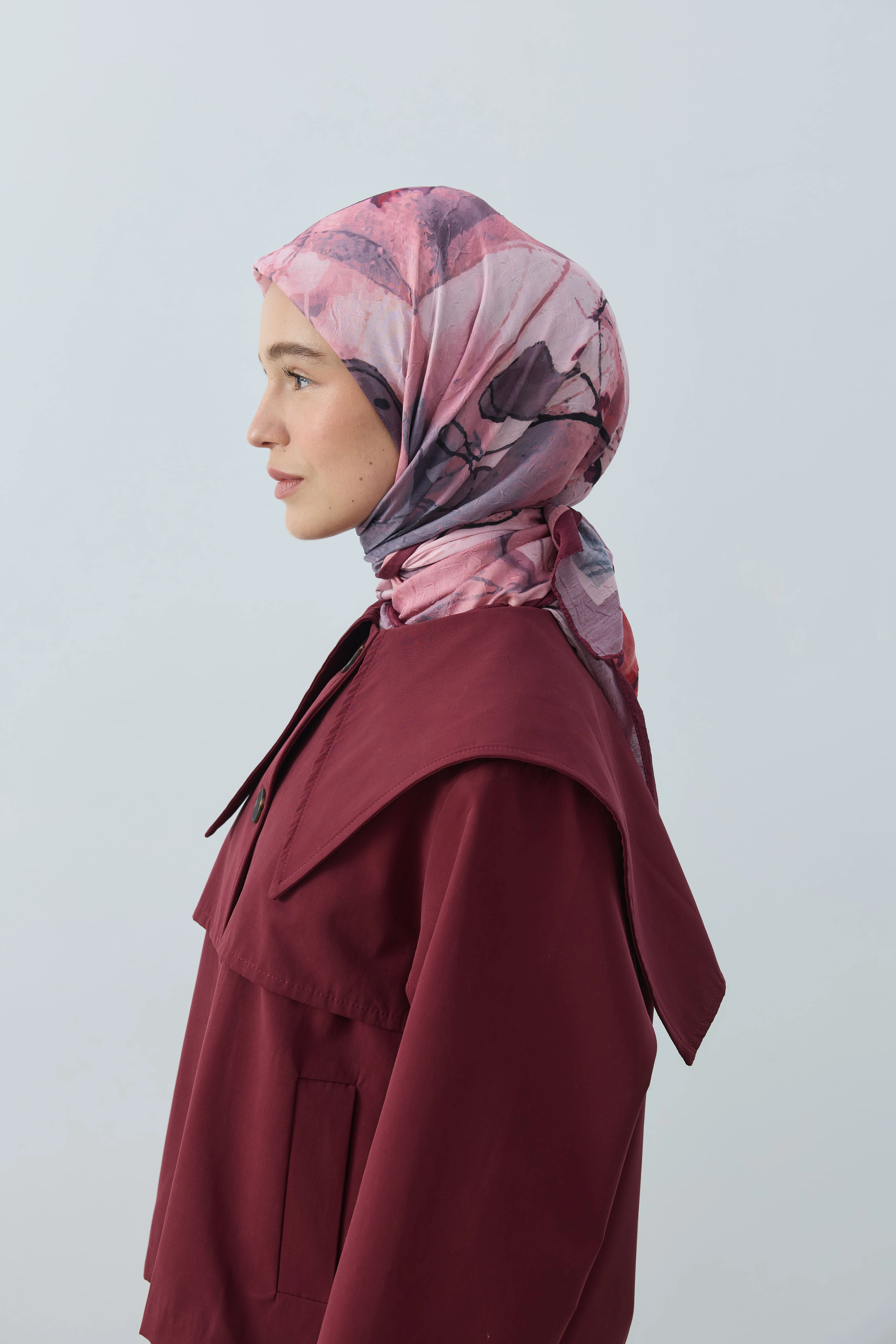 Seraphy Desen Bambu Eşarp - Bordo