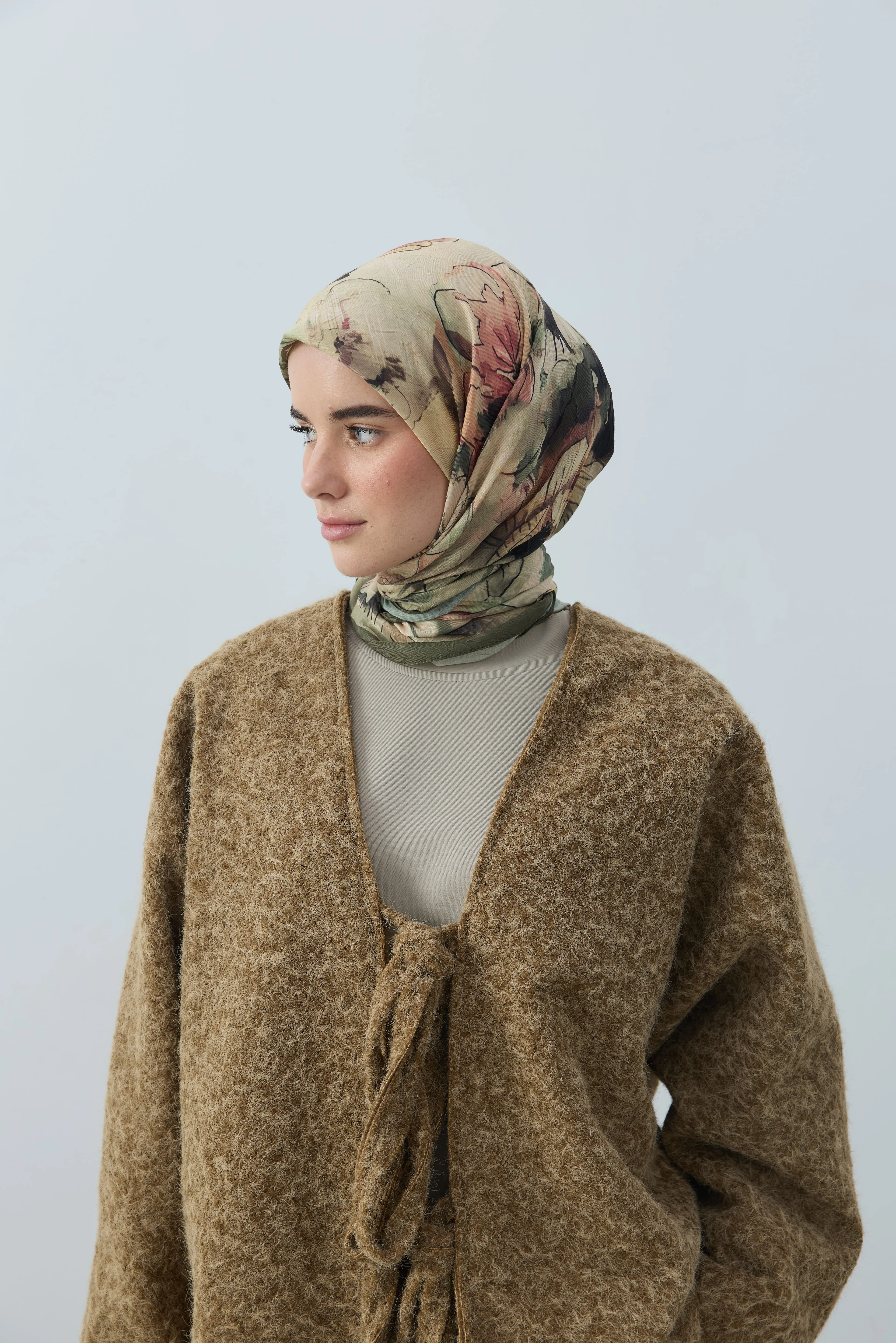 Evelyne Desen Bambu Eşarp - Haki