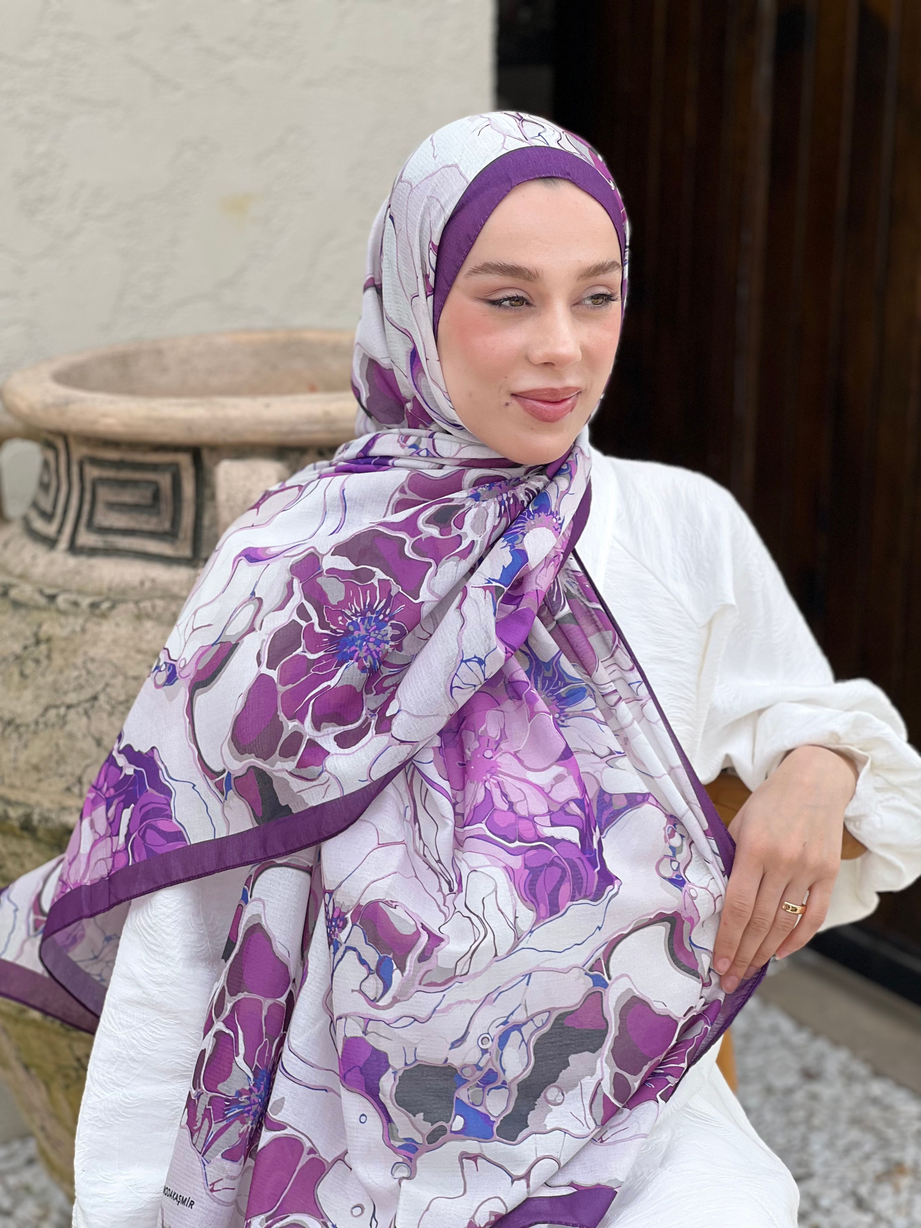 Alice Pattern Lina Shawl - Plum