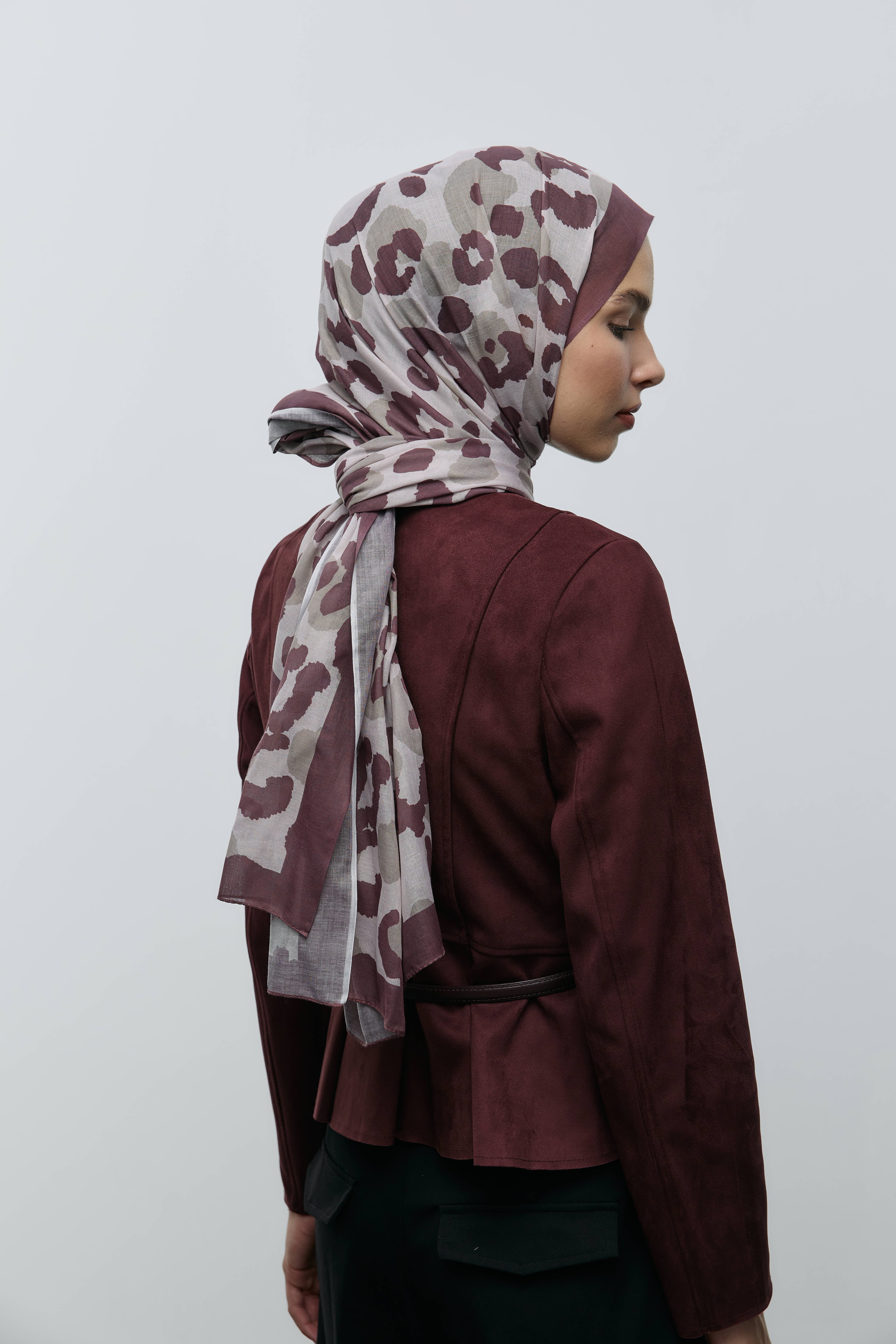 Leopar Desen Aya Şal - Rubin