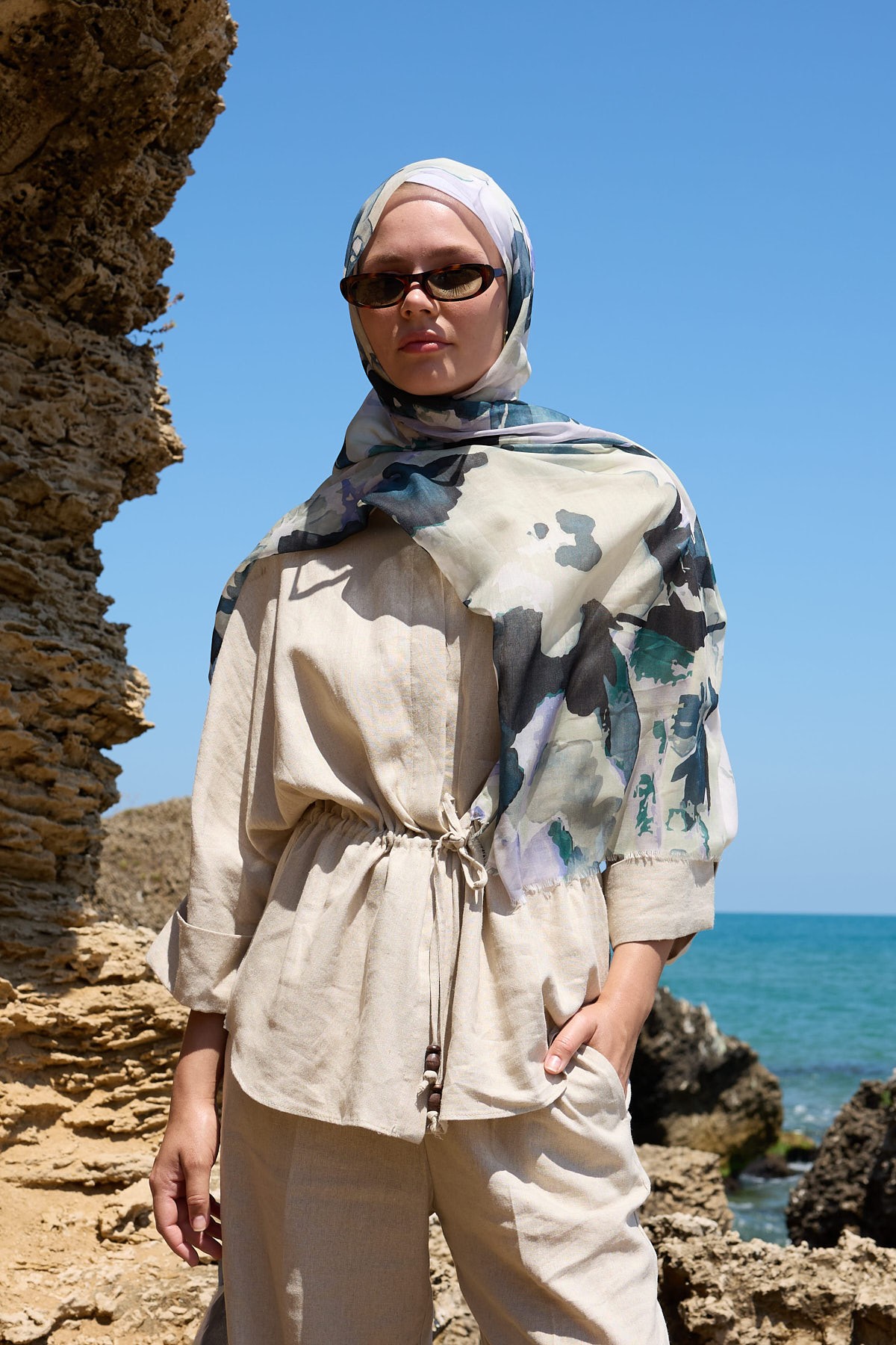 Mirelya Desen Aya Şal - Antik Bej
