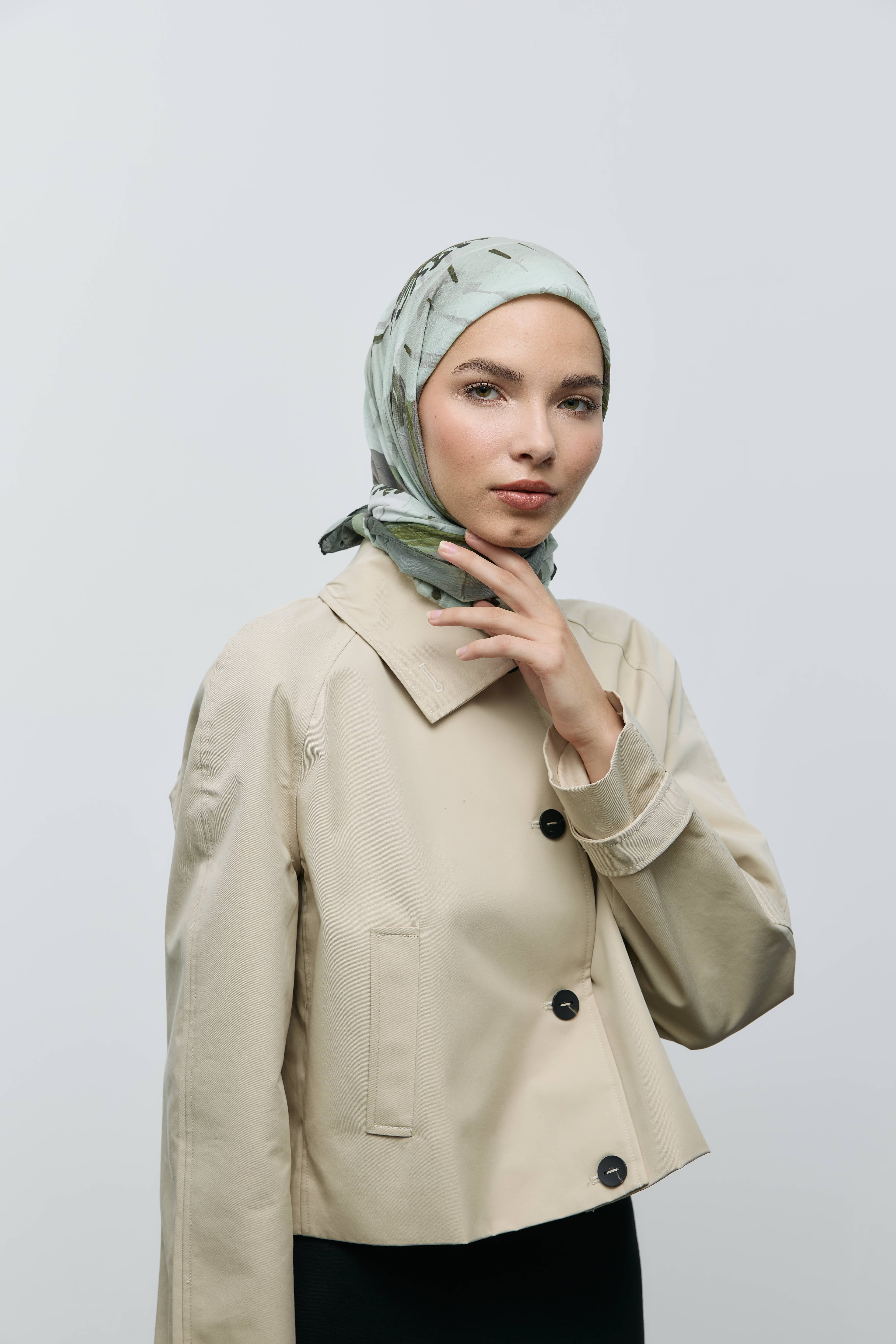 Roselith Desen Bambu Eşarp - Haki