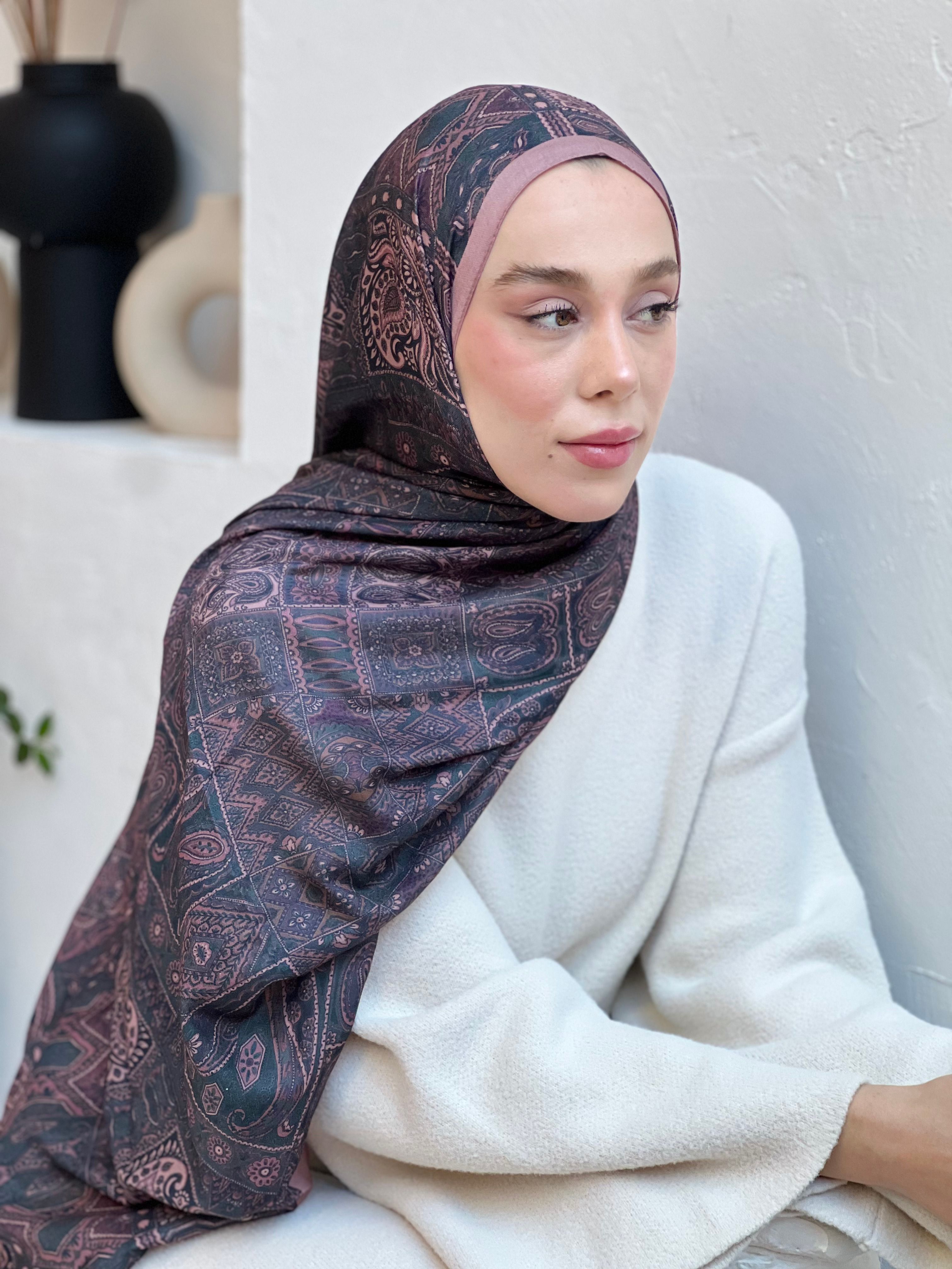 Siena Pattern Cotton Shawl - Dark Mink