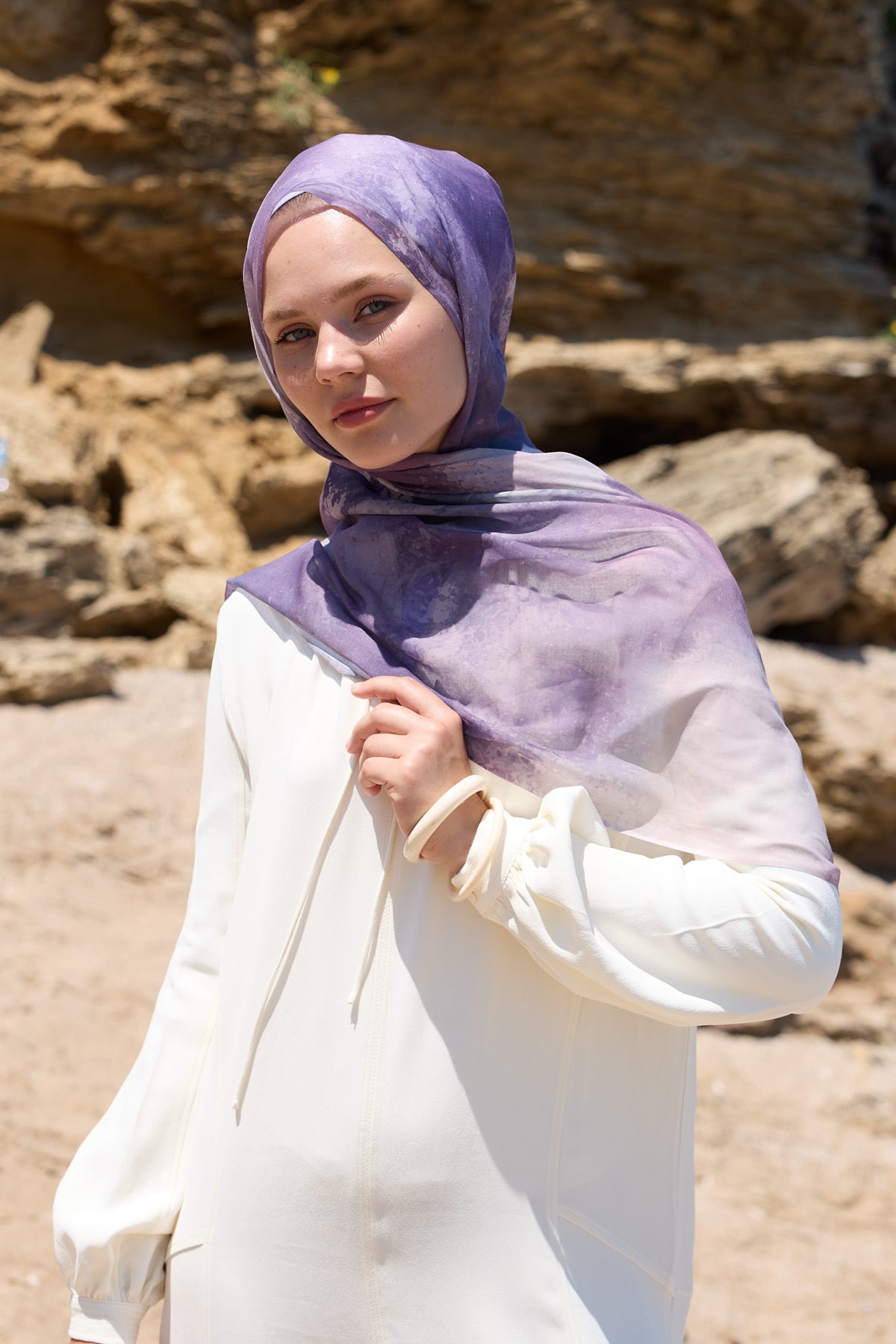 Veyra Desen Aya Şal - Lavanta