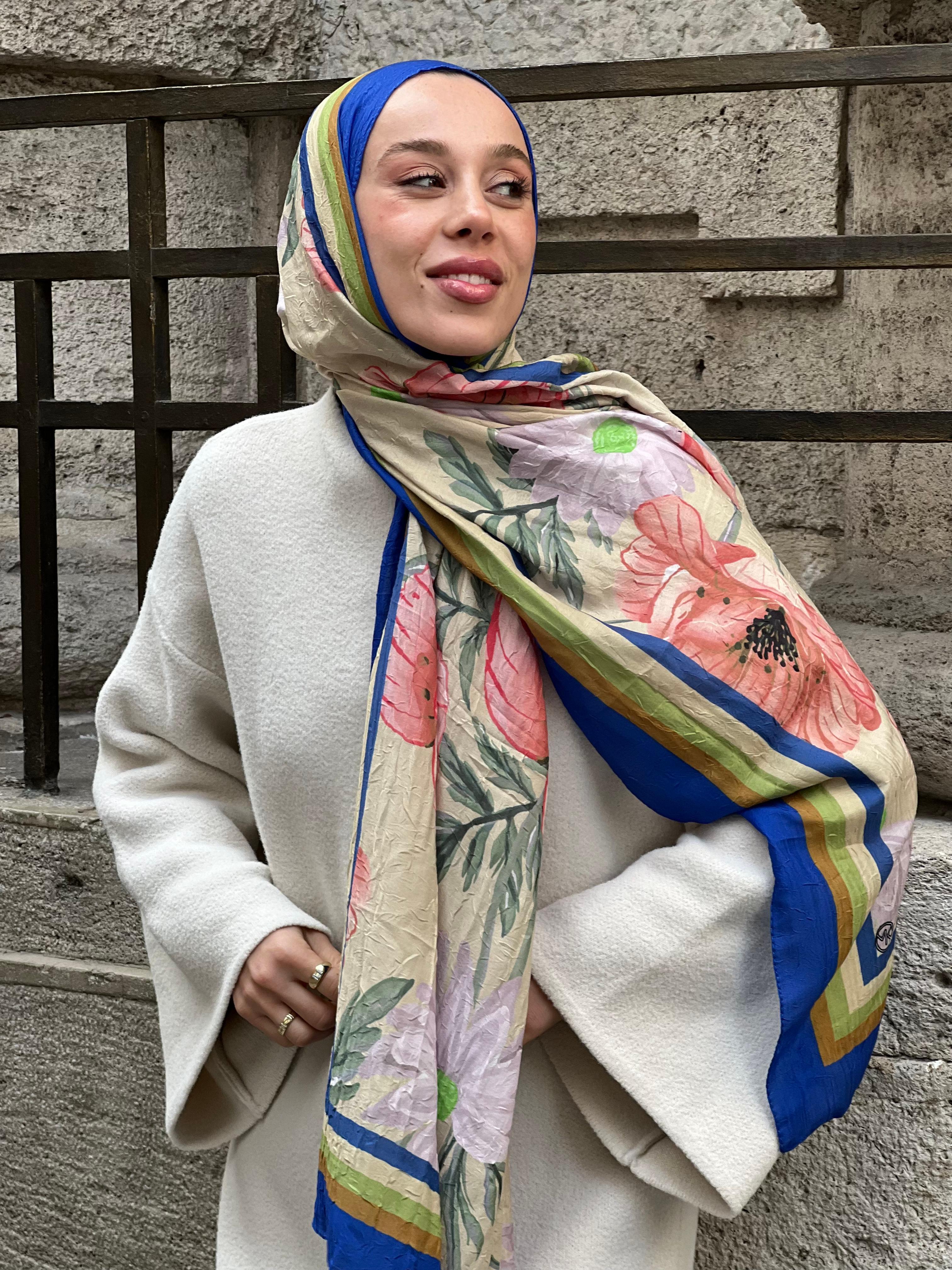 Margarit Desen Bambu Şal - İndigo
