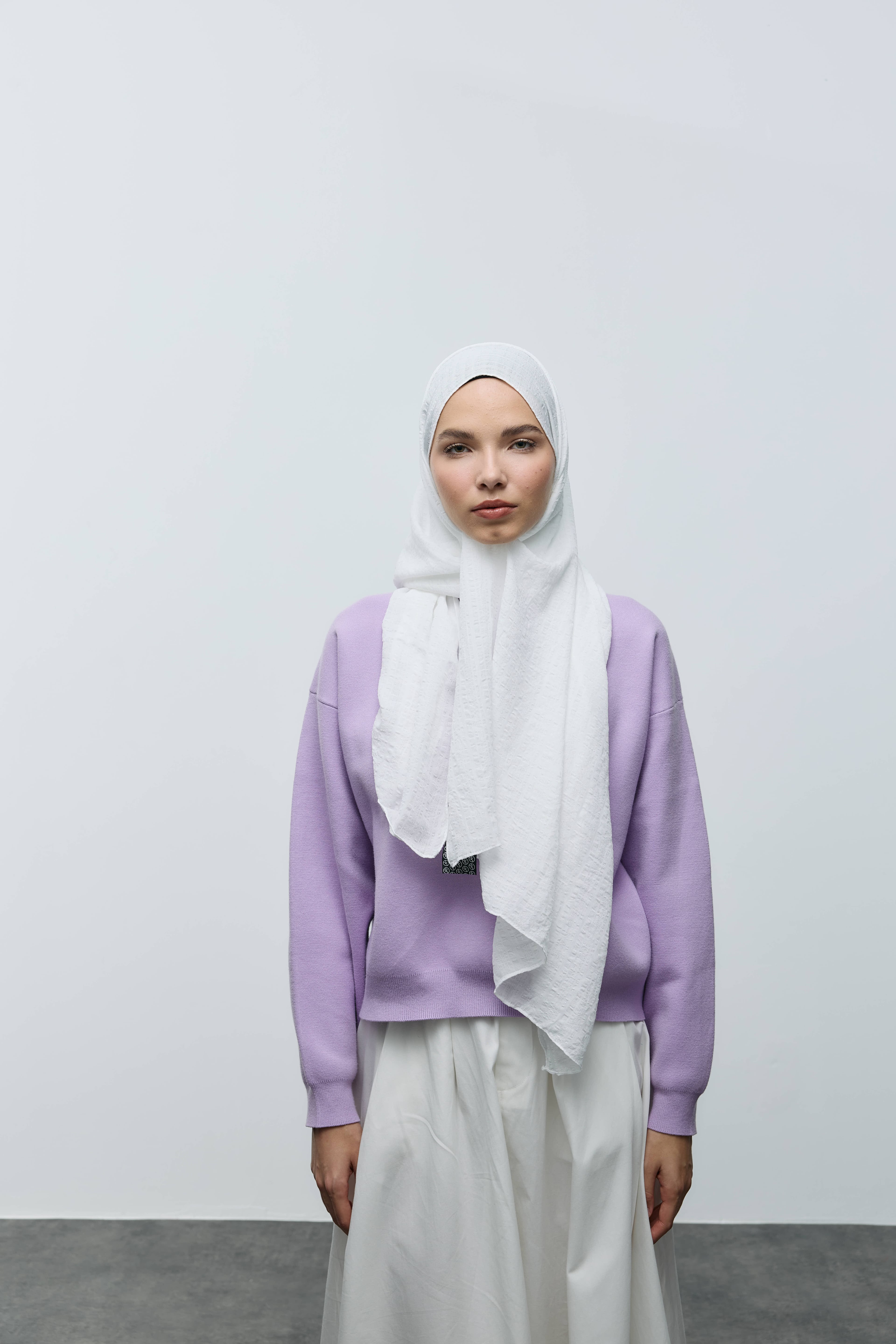 Krash Cotton Shawl - White
