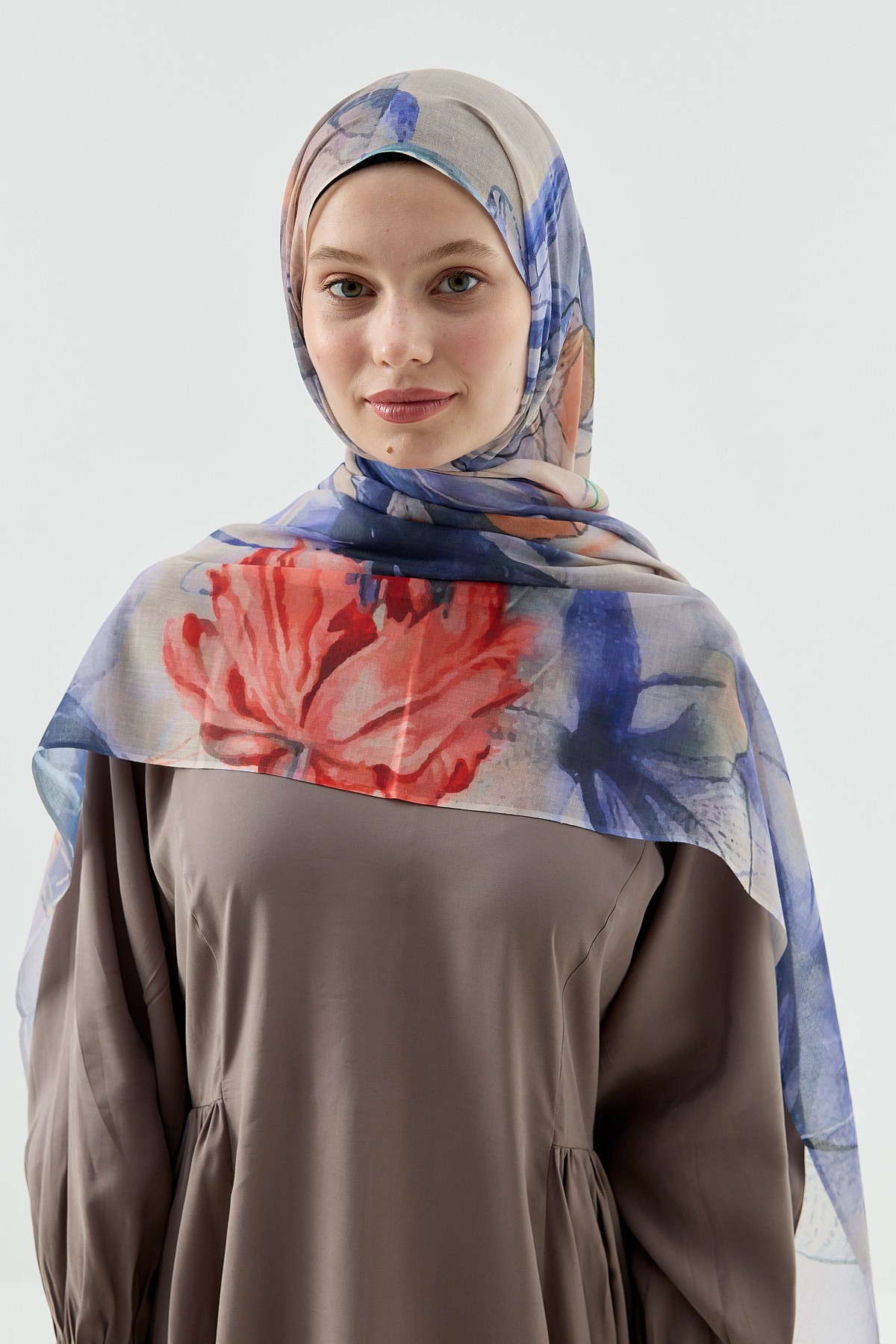 Nilüfer Desen Aya Şal - Taş-Mercan