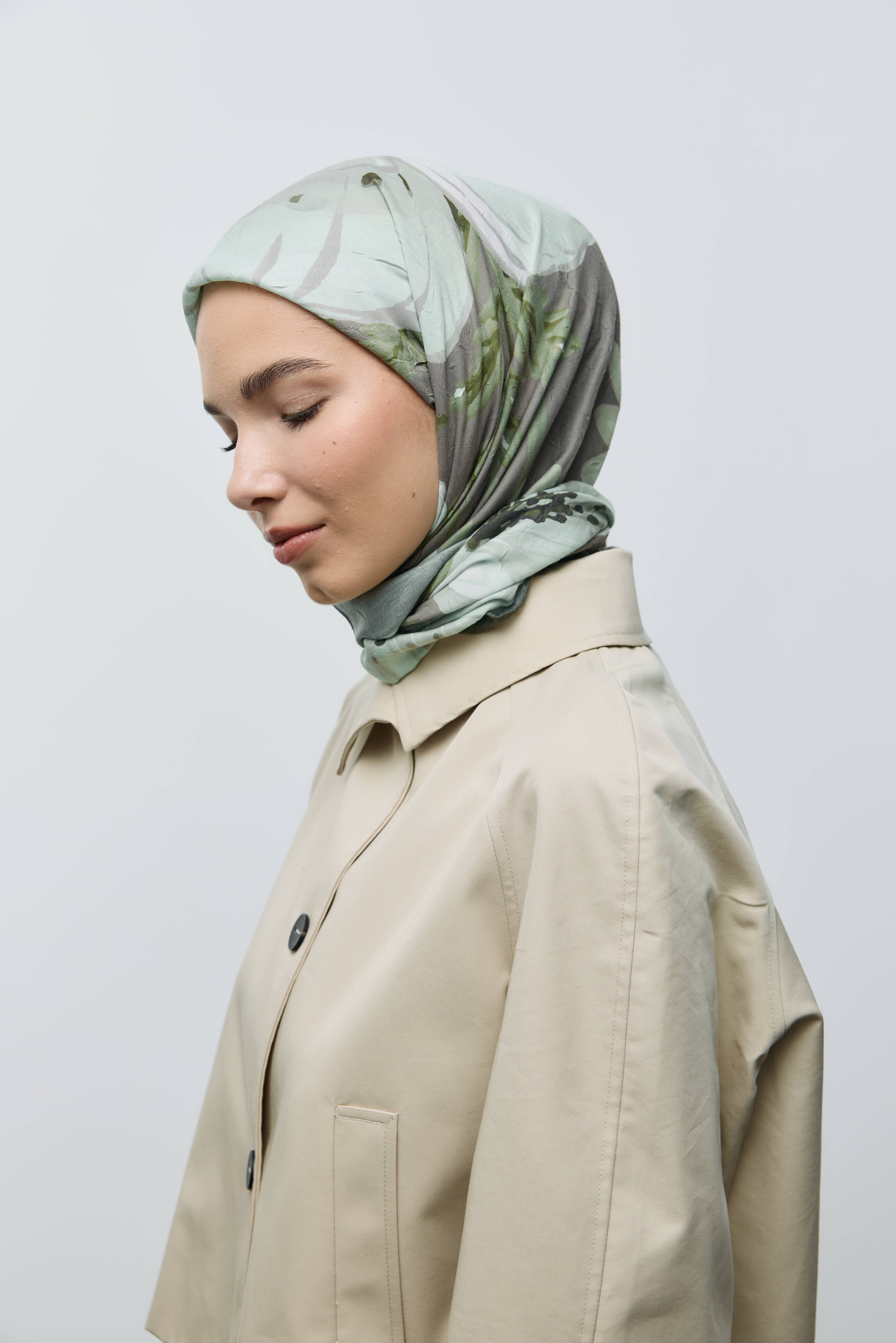 Roselith Desen Bambu Eşarp - Haki