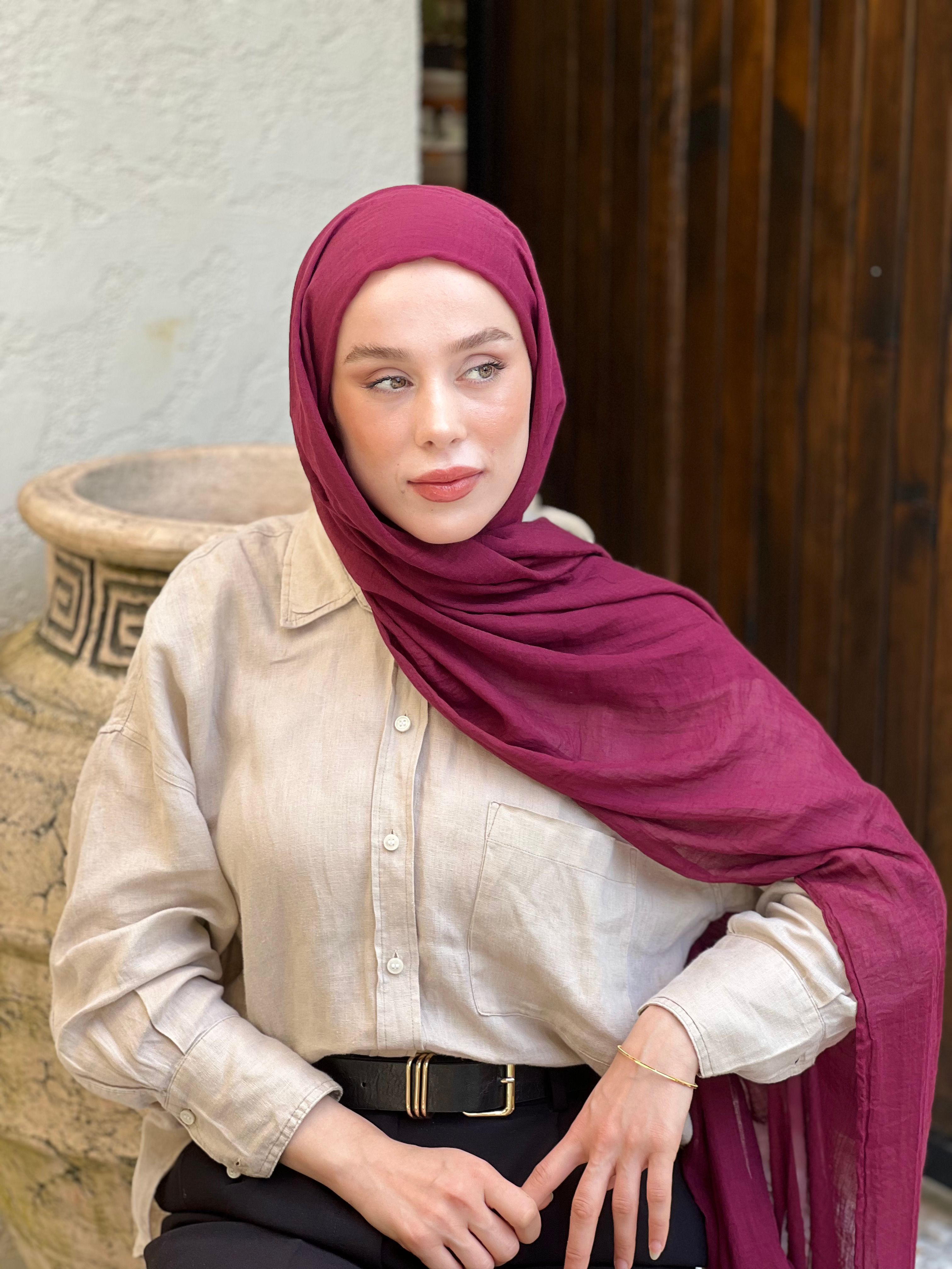 Aya Serisi Şal - Koyu Bordo