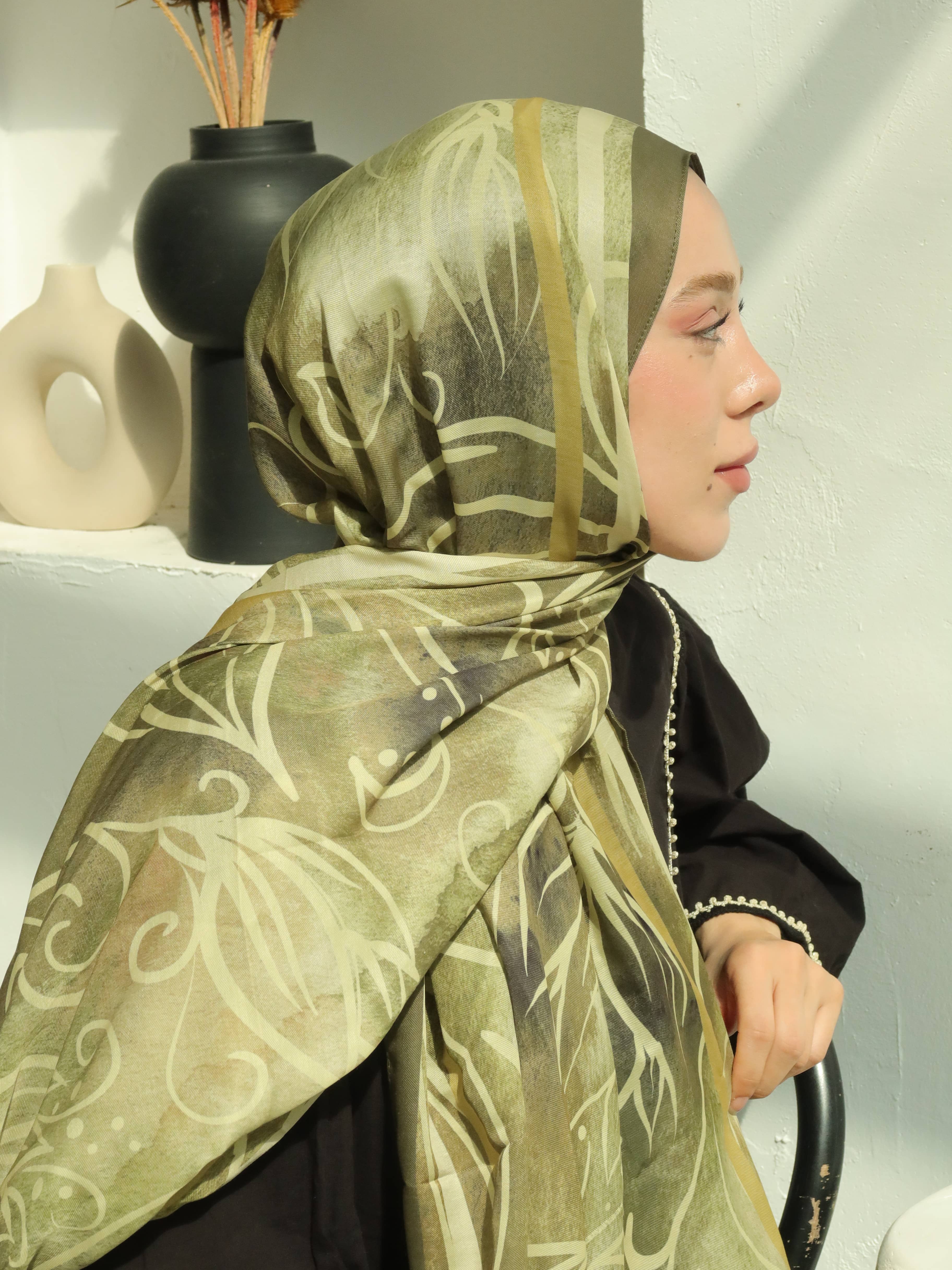 Pietra Desen Pamuk Şal - Haki