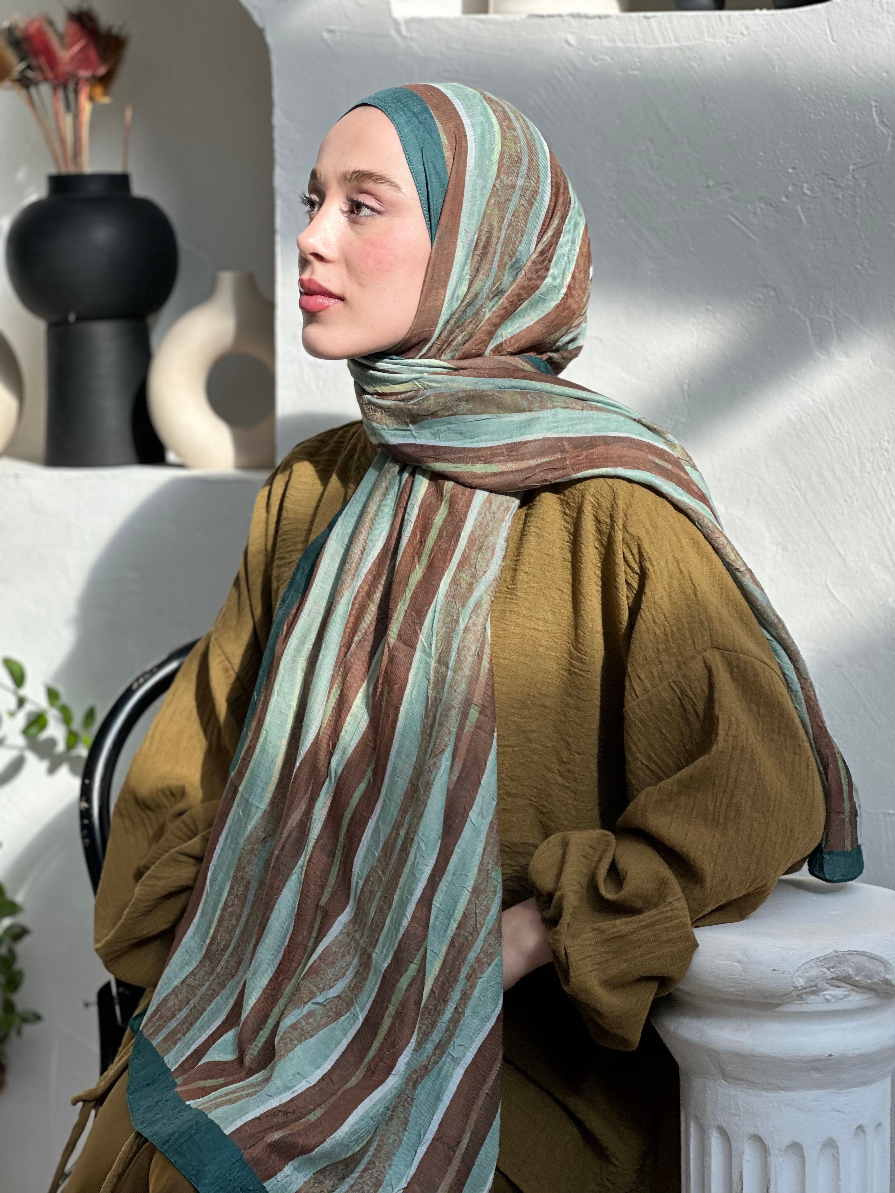 Stripe Pattern Bamboo Shawl