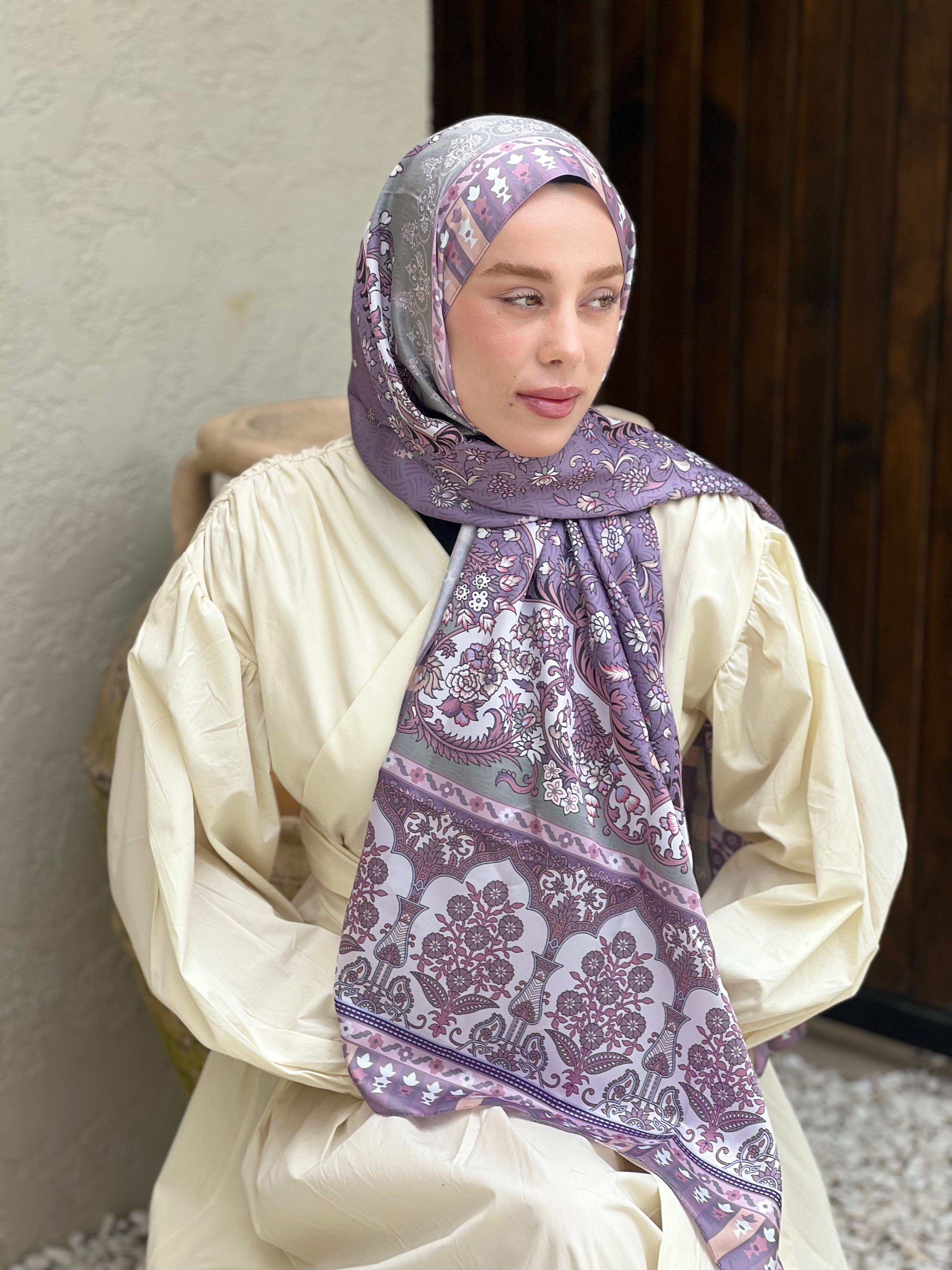 Sükut Desen Tanca Şal - Eflatun