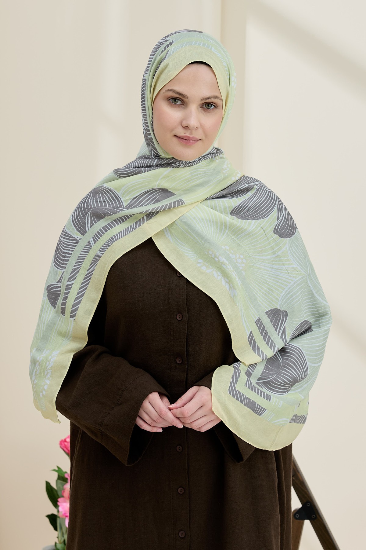 Melia Desen Bambu Şal - Butter Yellow