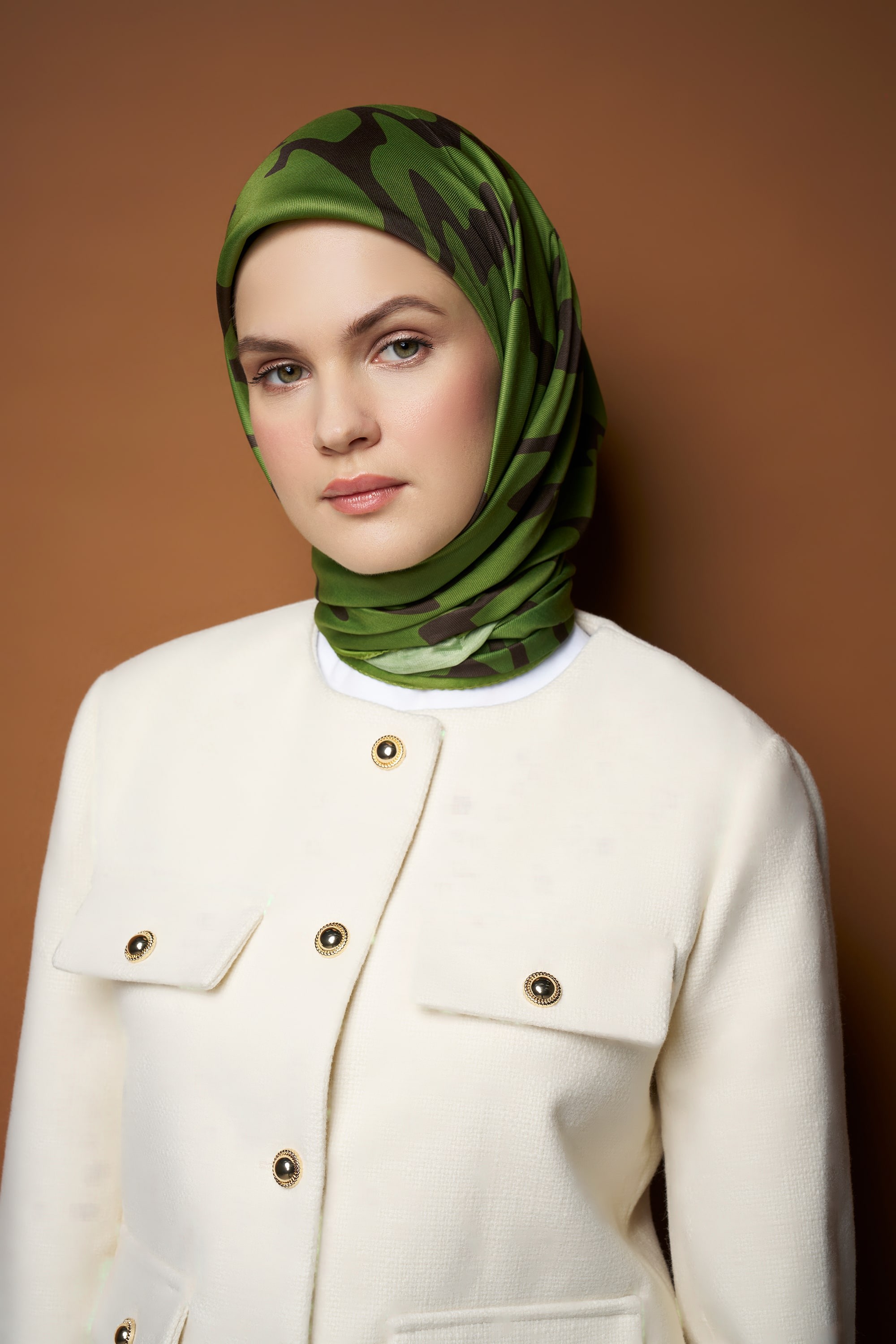Camouflage Cotton Scarf - Green