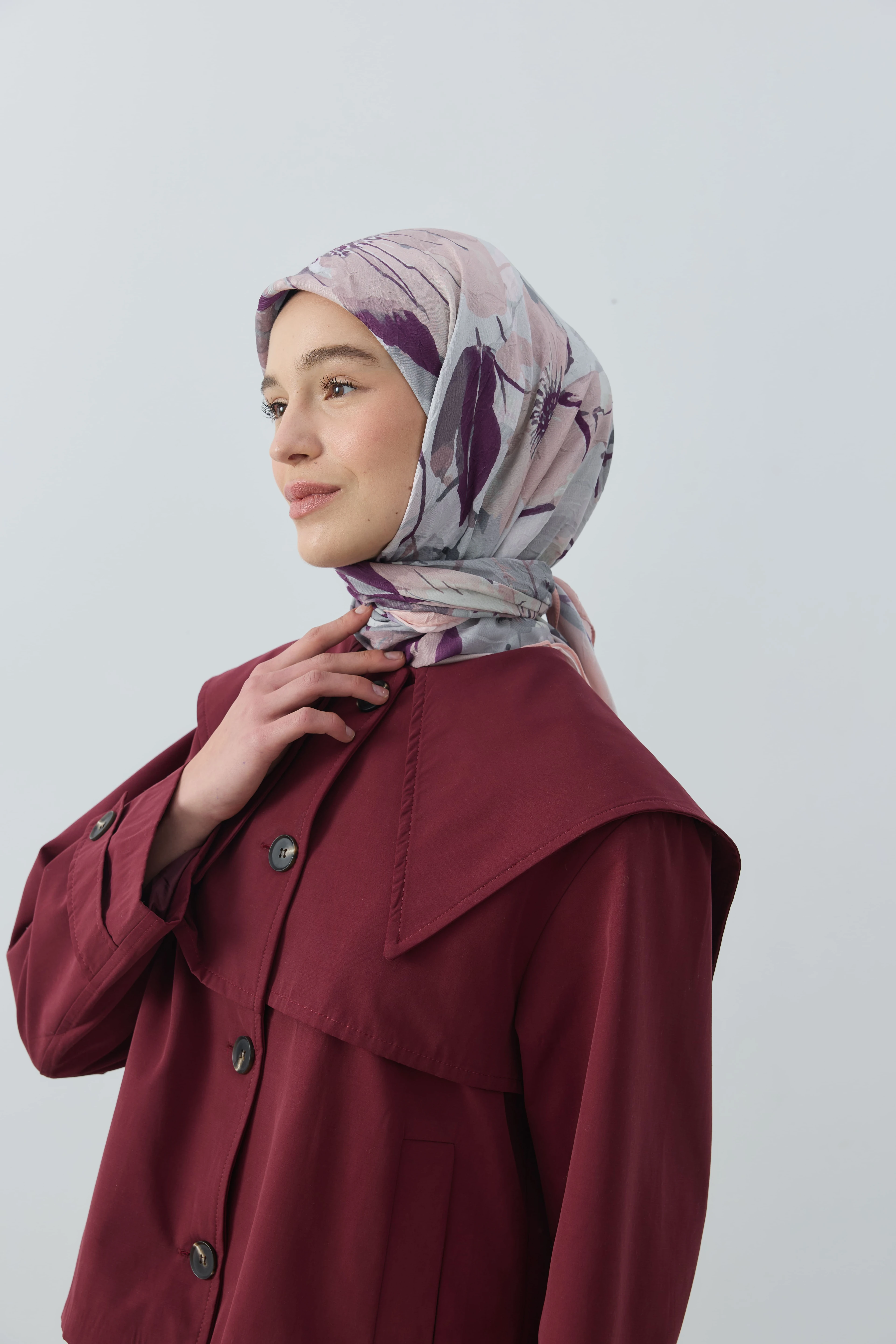 Solena Desen Bambu Eşarp - Açık Somon