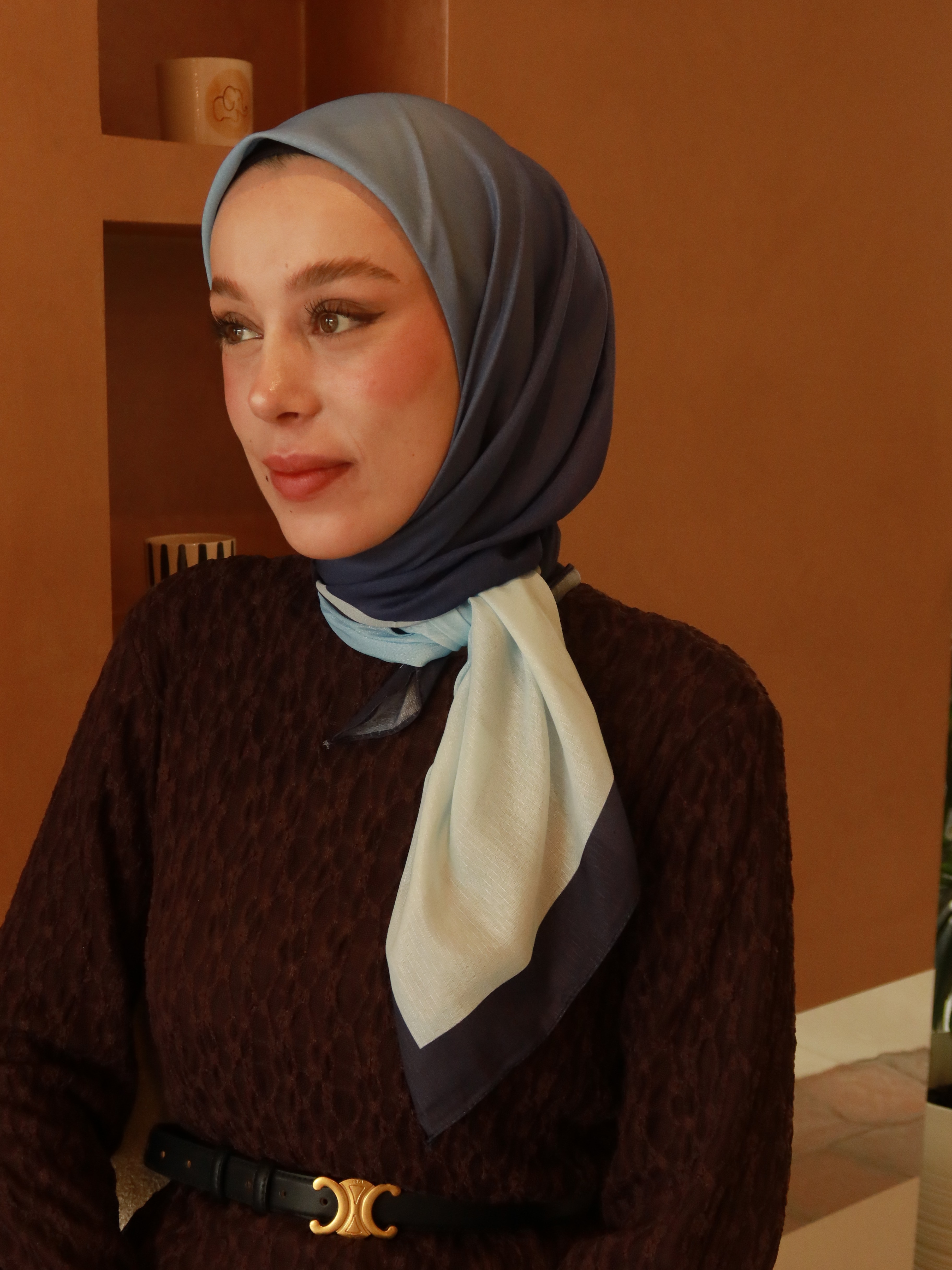 Thalya Desen Lina Eşarp - Lacivert-Mavi