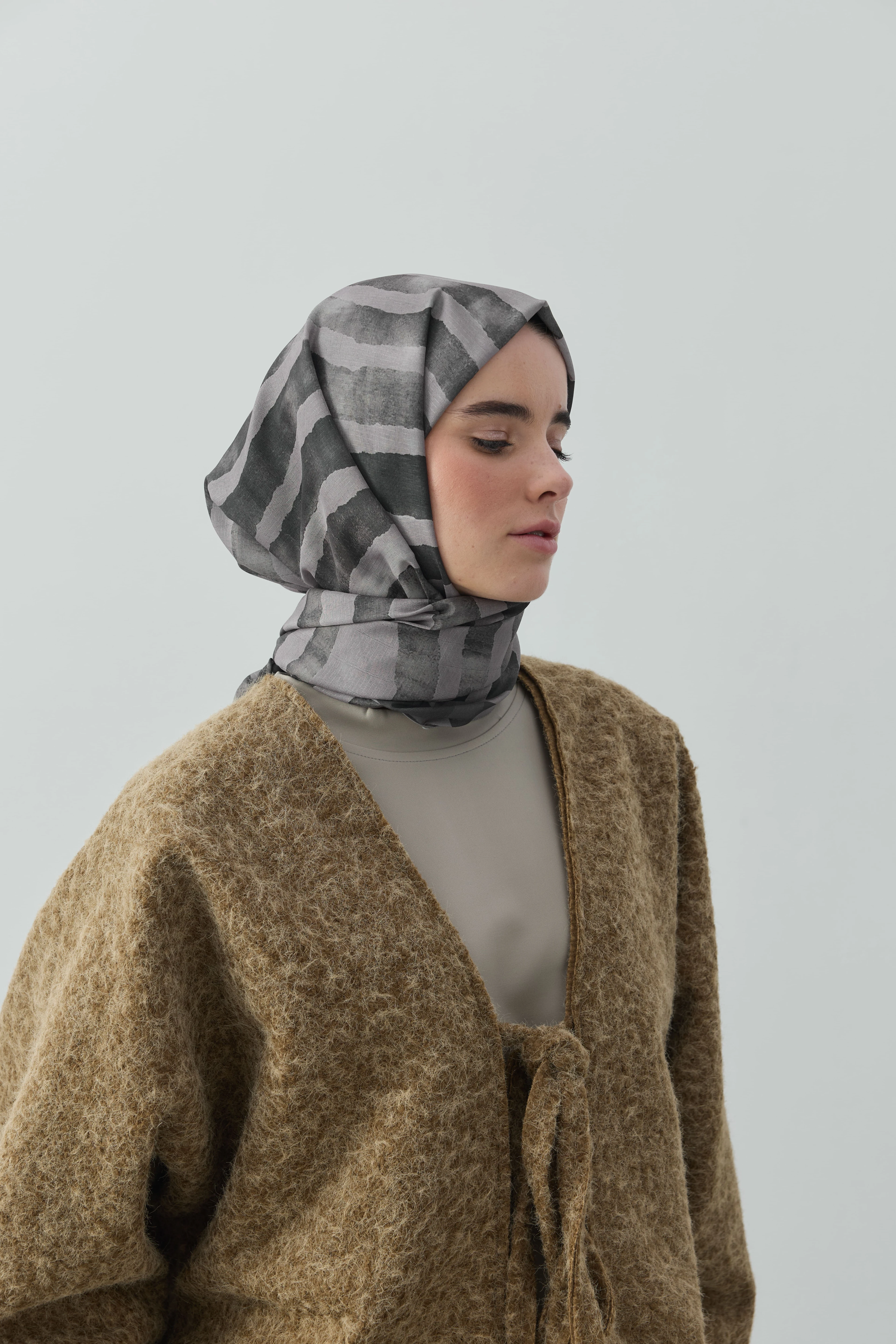 Curvella Desen Lina Şal - Antik Bej