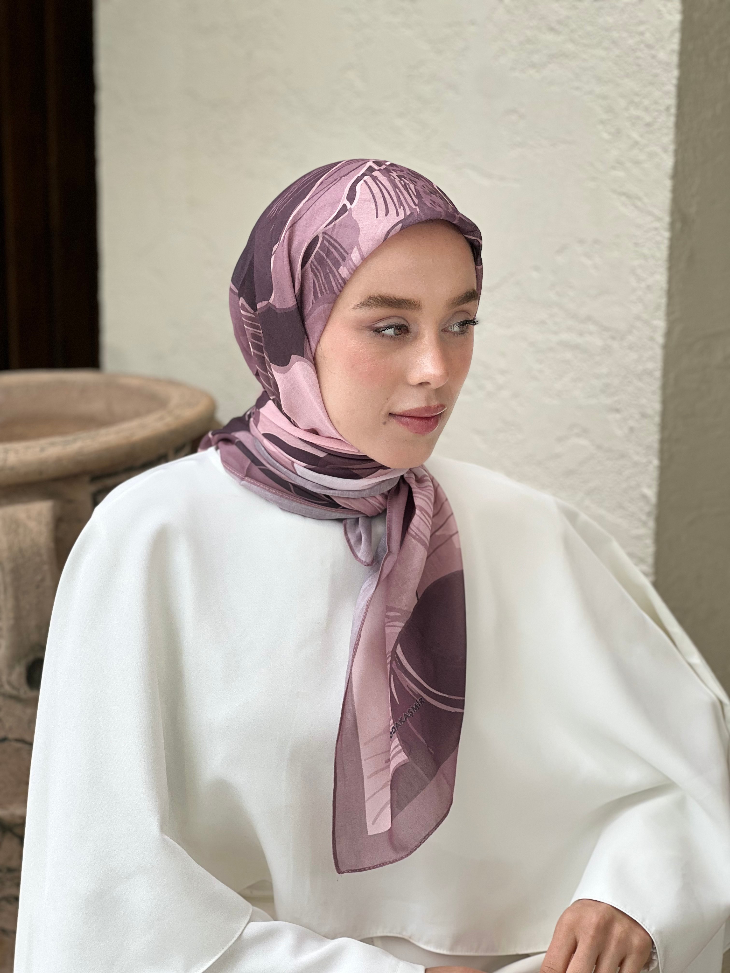 110 Cm Orkide Desen Eşarp