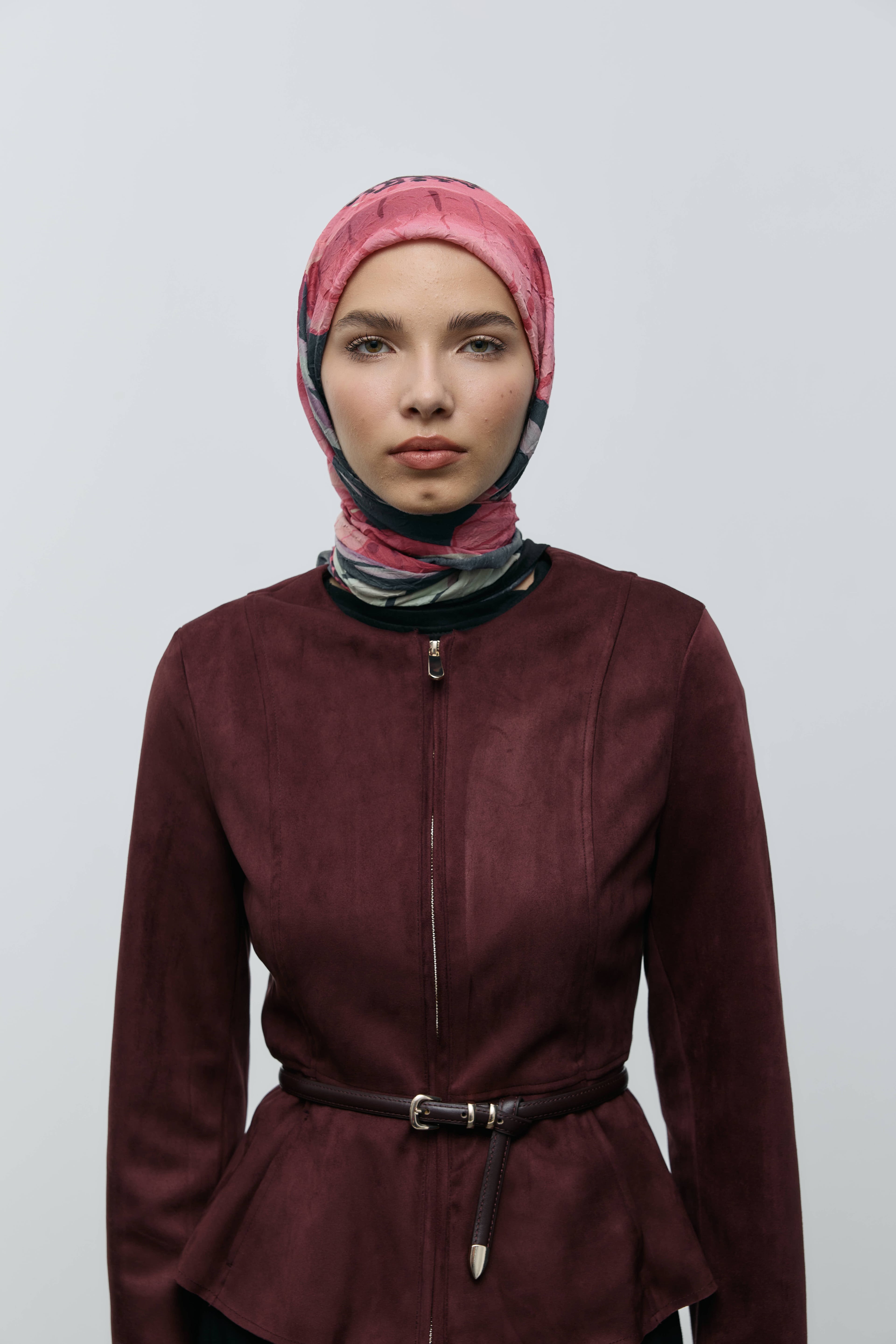 Roselith Desen Bambu Eşarp - Siyah-Koyu Gri